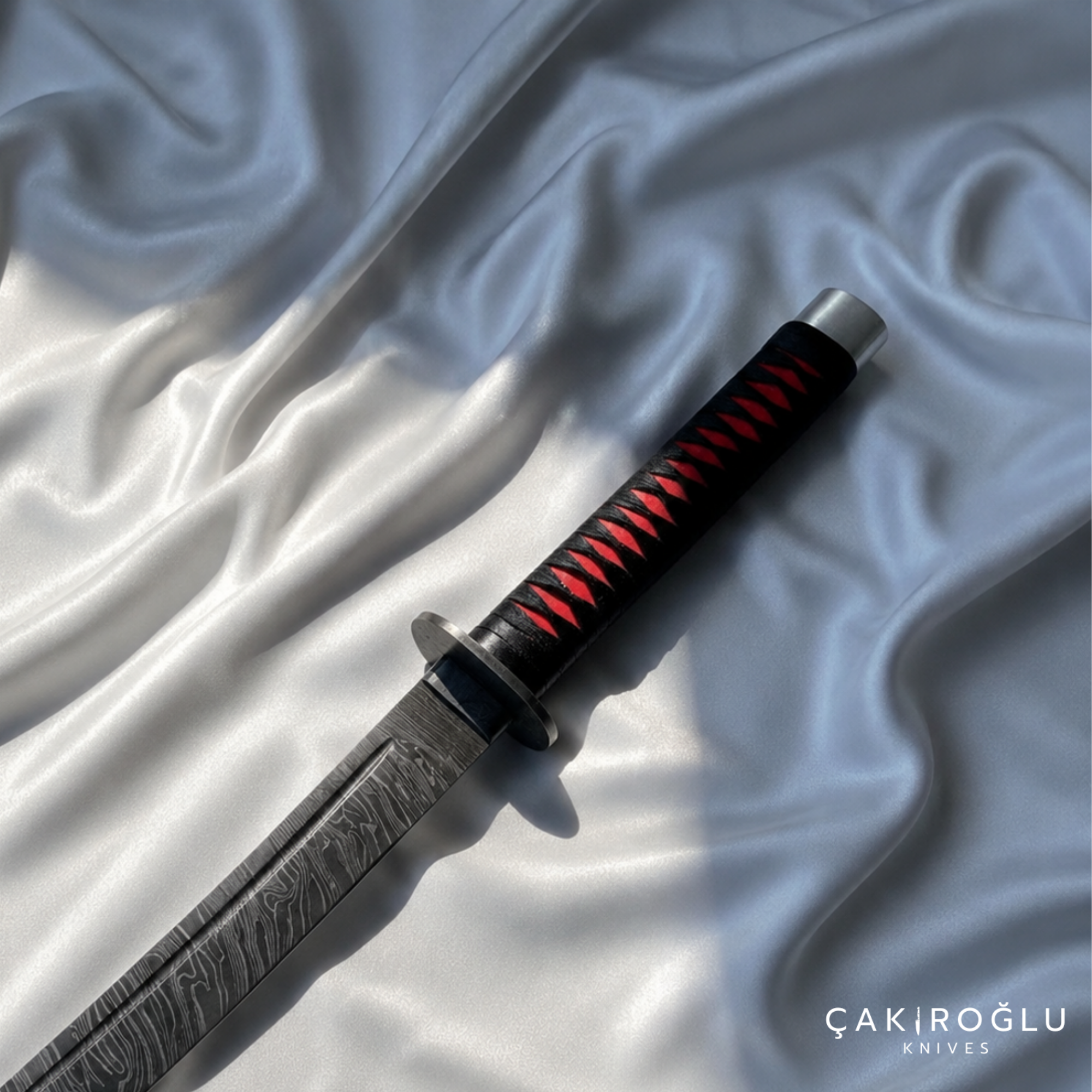 Handmade Damascus Steel Katana with Sheath: Real Samurai Sword, Wakizashi Sword