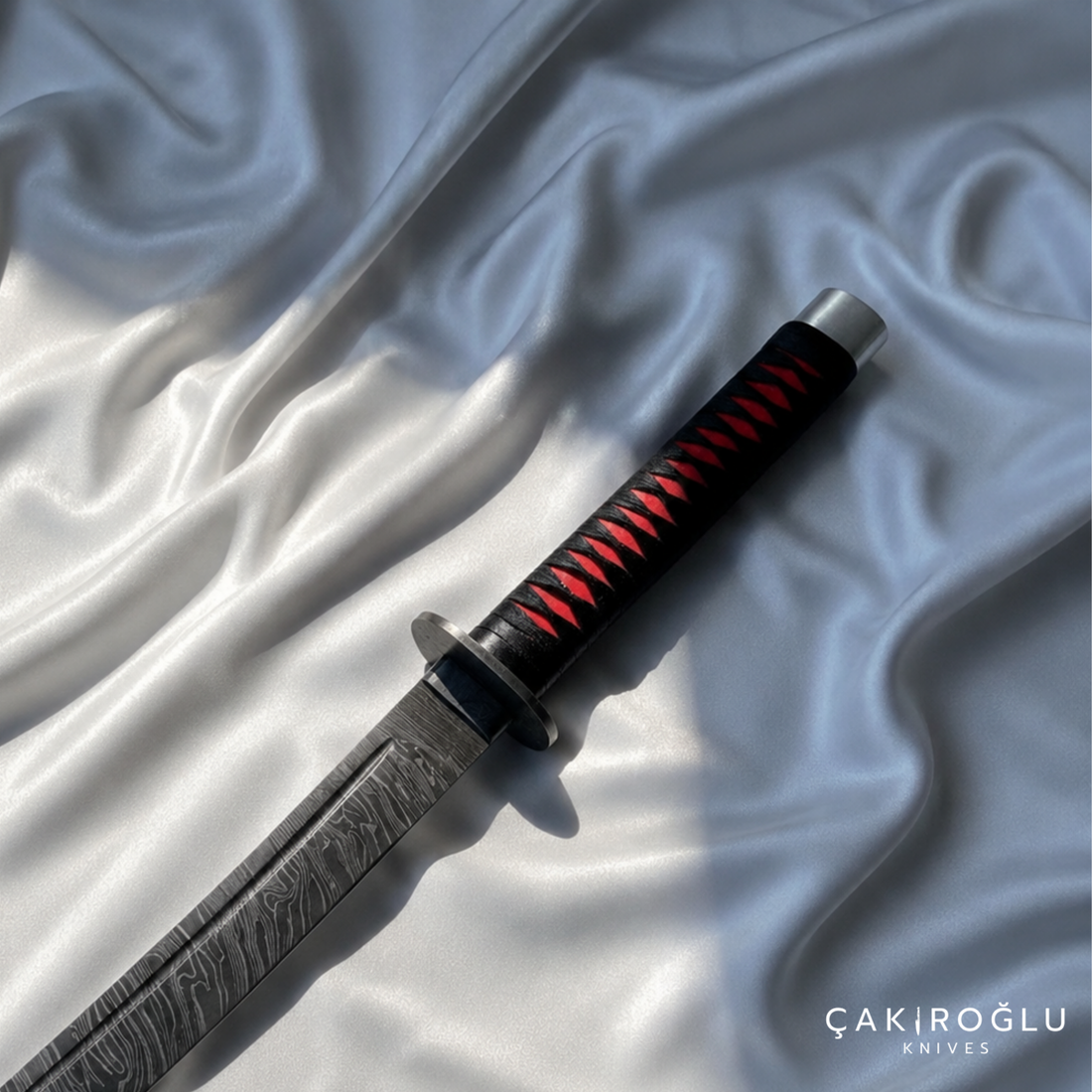 Handmade Damascus Steel Katana with Sheath: Real Samurai Sword, Wakizashi Sword