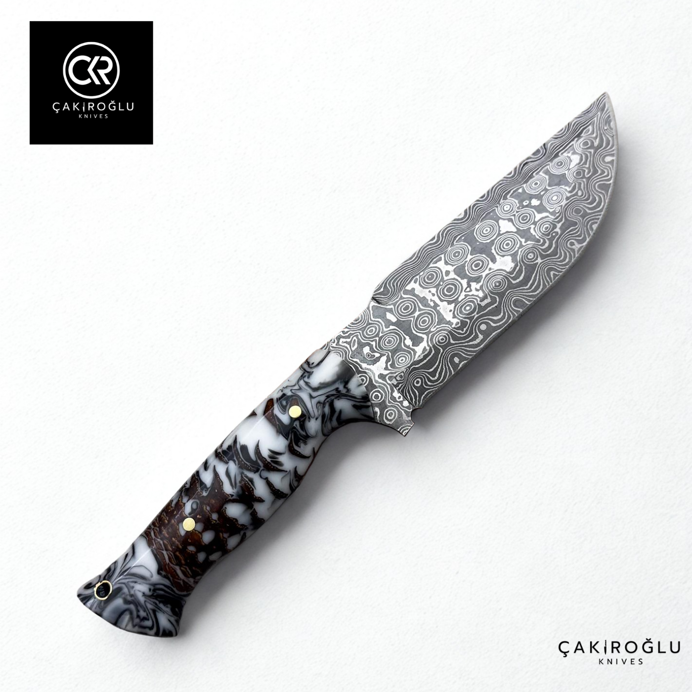 328 Mountaineer Pine Cone - Limited Edition Handcrafted Custom-made Damascus Knife