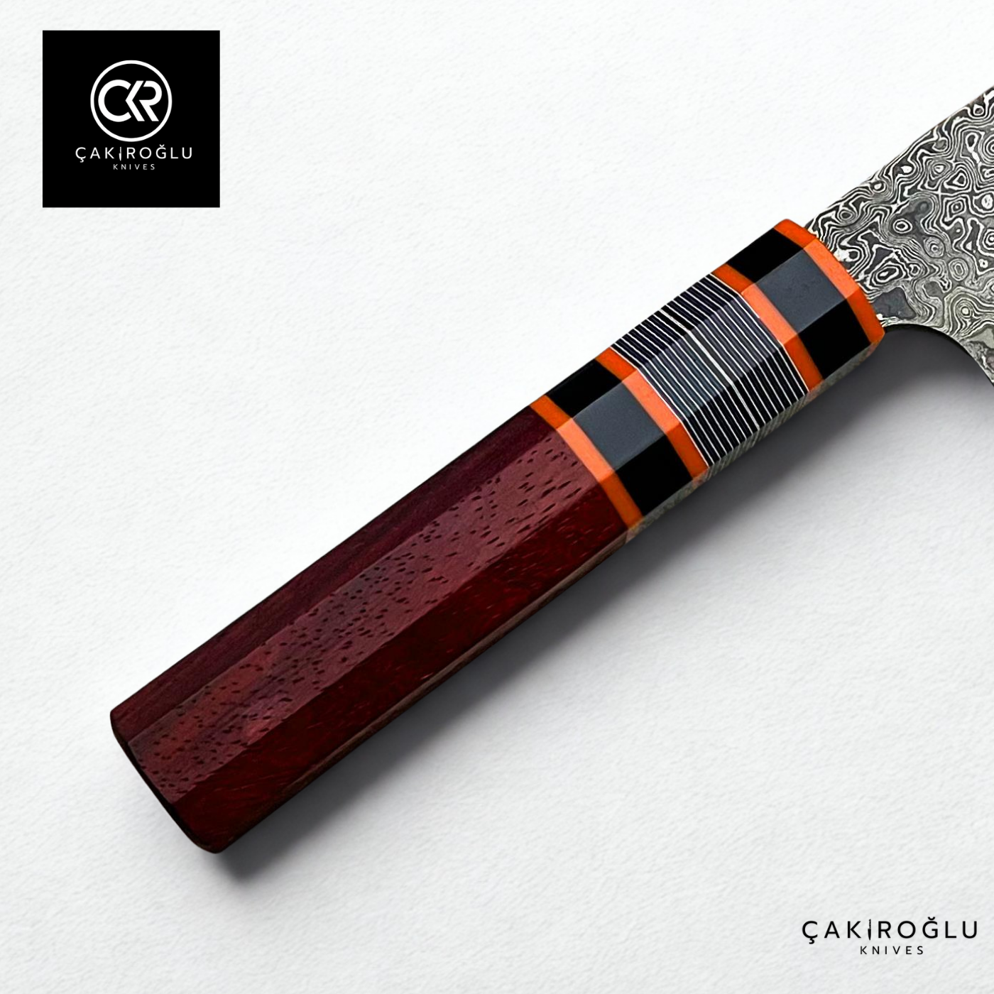 Handcrafted Professional Santoku Model Chef Knife with Damascus Steel