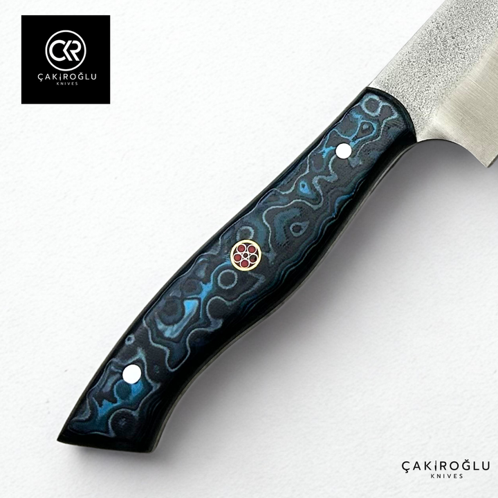 Santoku Model Handcrafted Chef Knife - Böhler N690 Steel & G-carta Handle