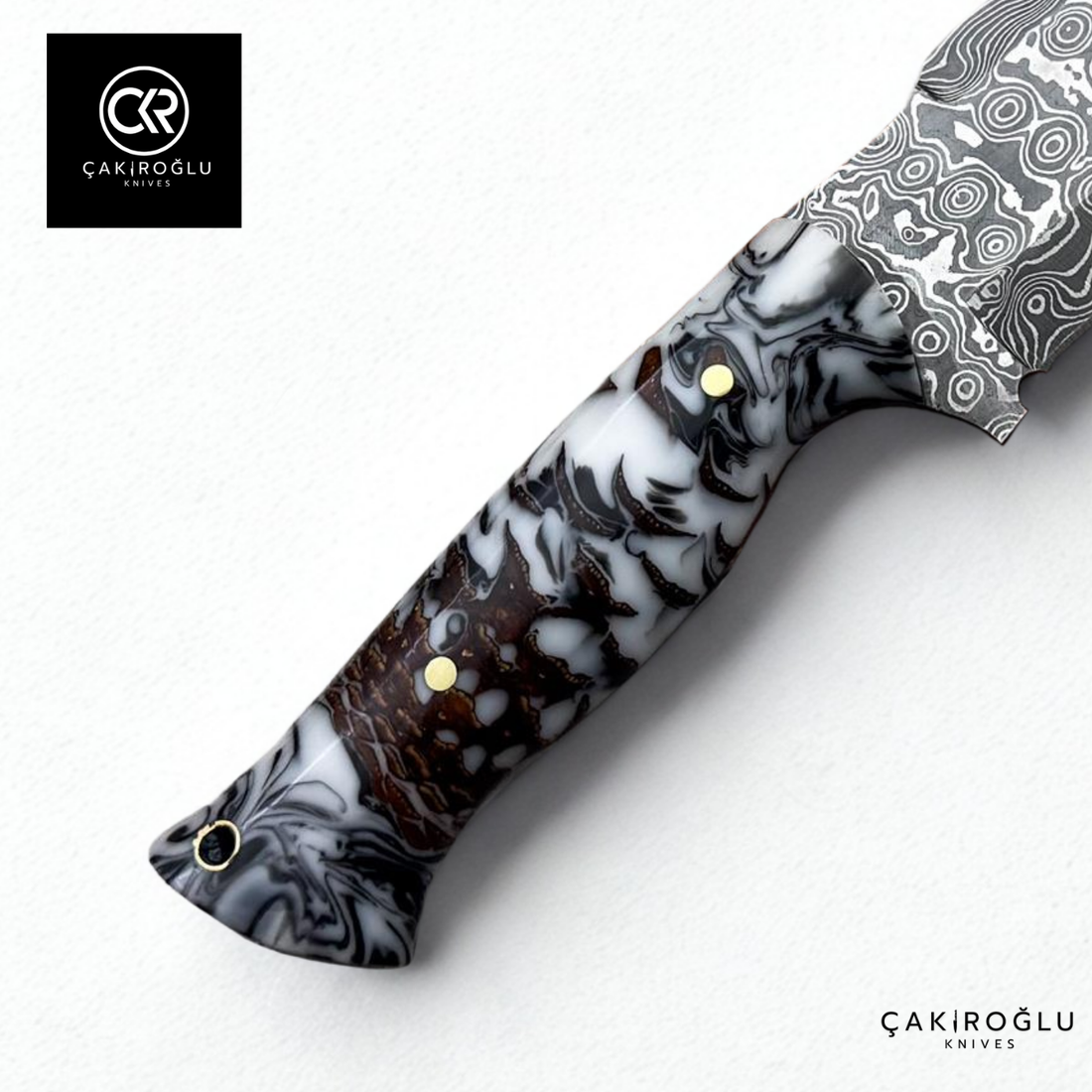 328 Mountaineer Pine Cone - Limited Edition Handcrafted Custom-made Damascus Knife