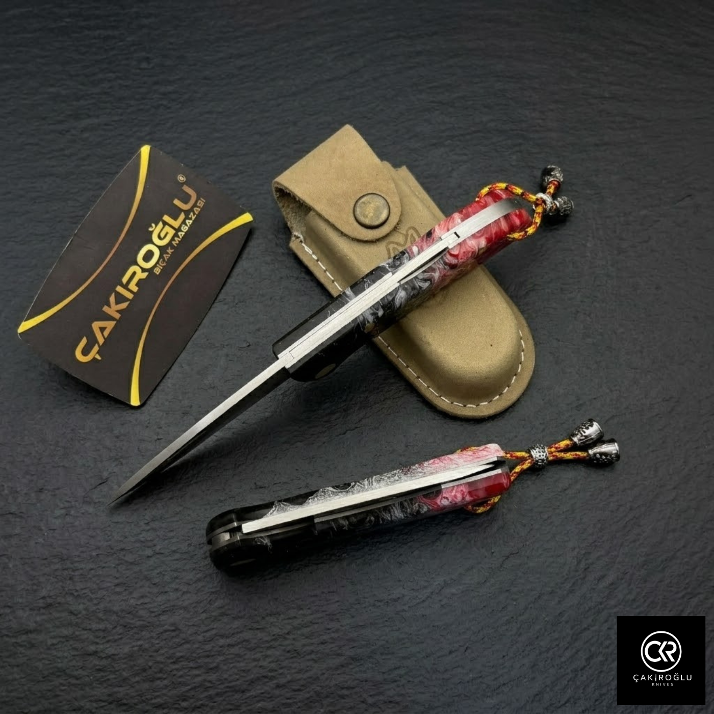 Showy Series Epoxy Version Handcrafted Custom Folding Knife - N690 Böhler Steel