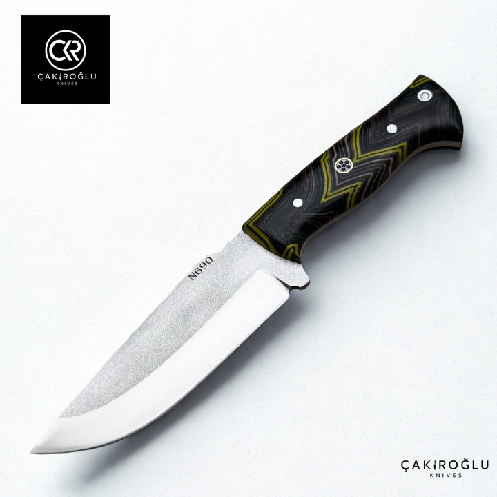 Handcrafted Custom-made Böhler N690 Steel & G-carta Handle Hunting Knife