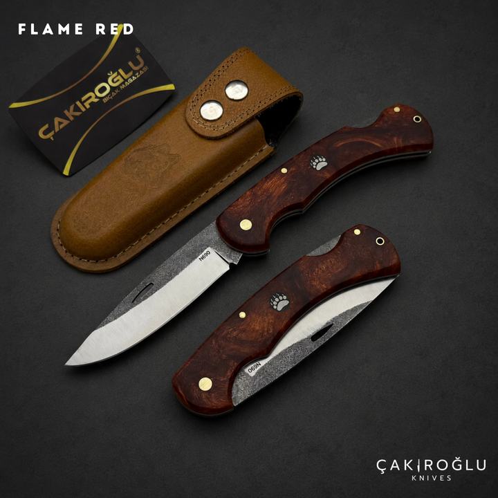 Folding Pocket Knife N690 Steel Handmade EDC Epoxy Handle