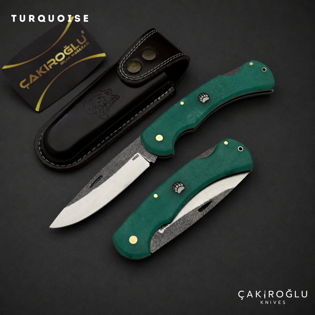 Folding Pocket Knife N690 Steel Handmade EDC Epoxy Handle