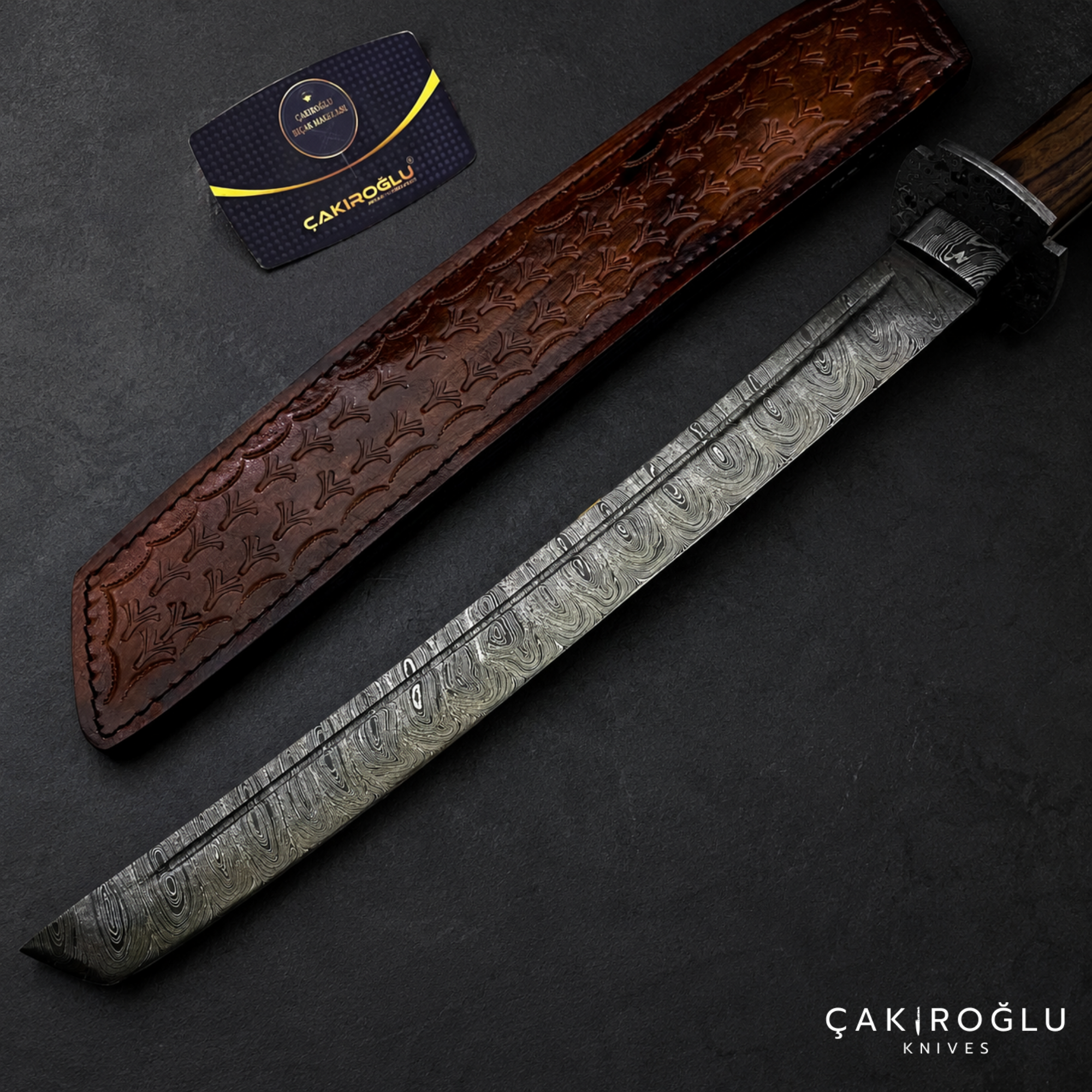 Handmade Damascus Steel Katana with Sheath: Real Samurai Sword, Wakizashi Sword