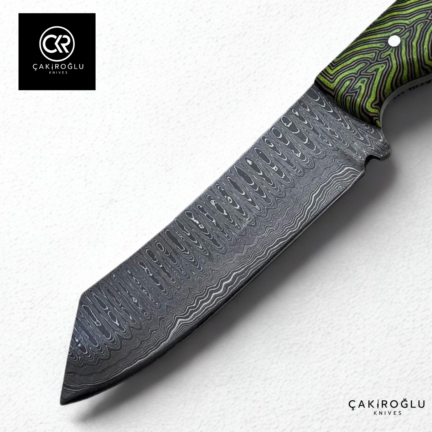 Handcrafted Custom-made Damascus Steel & G-carta Handle Hunting Knife