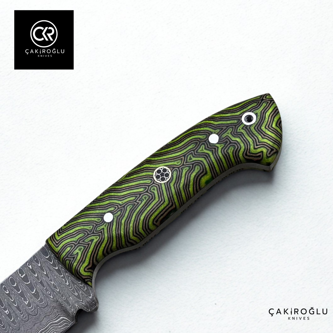 Handcrafted Custom-made Damascus Steel & G-carta Handle Hunting Knife
