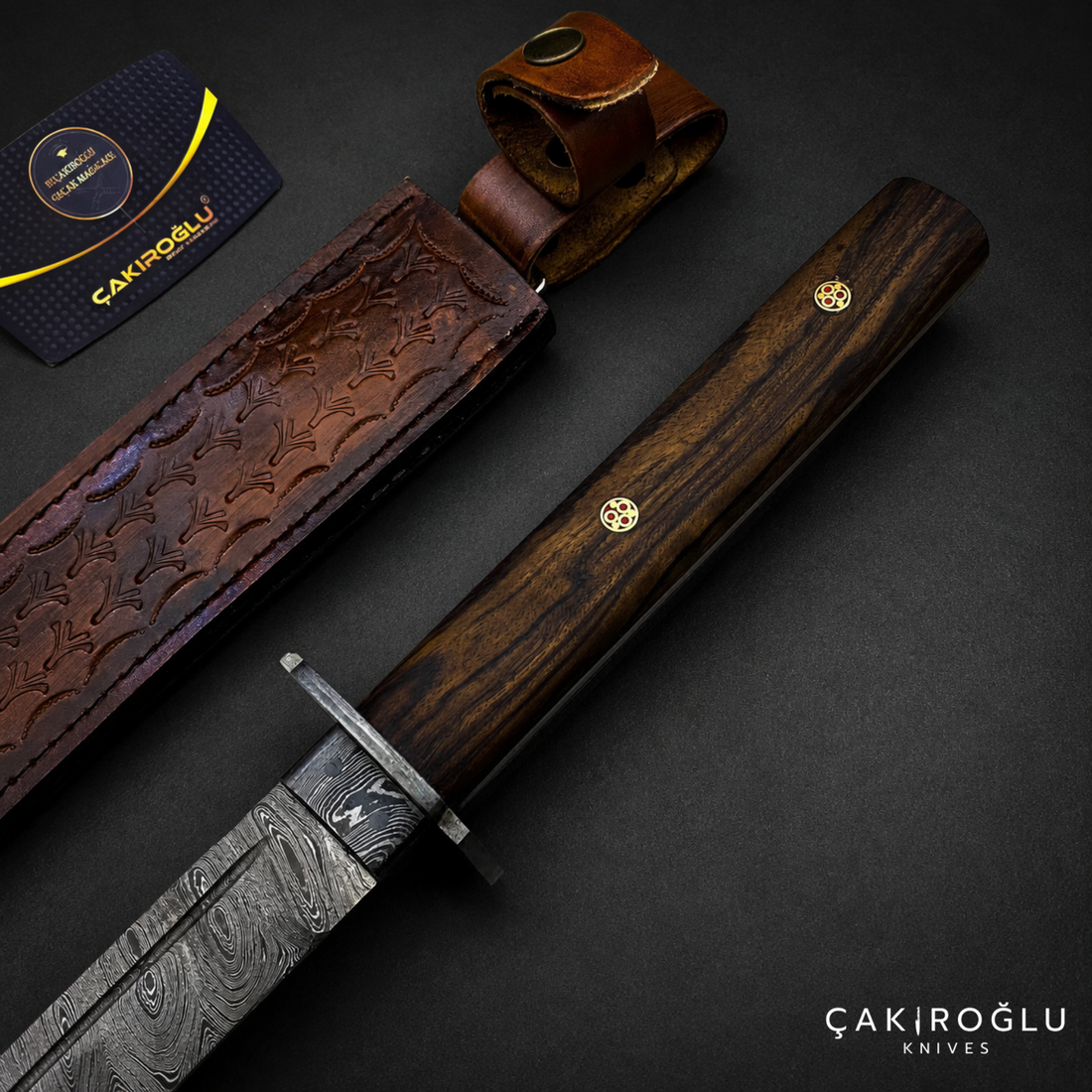 Handmade Damascus Steel Katana with Sheath: Real Samurai Sword, Wakizashi Sword
