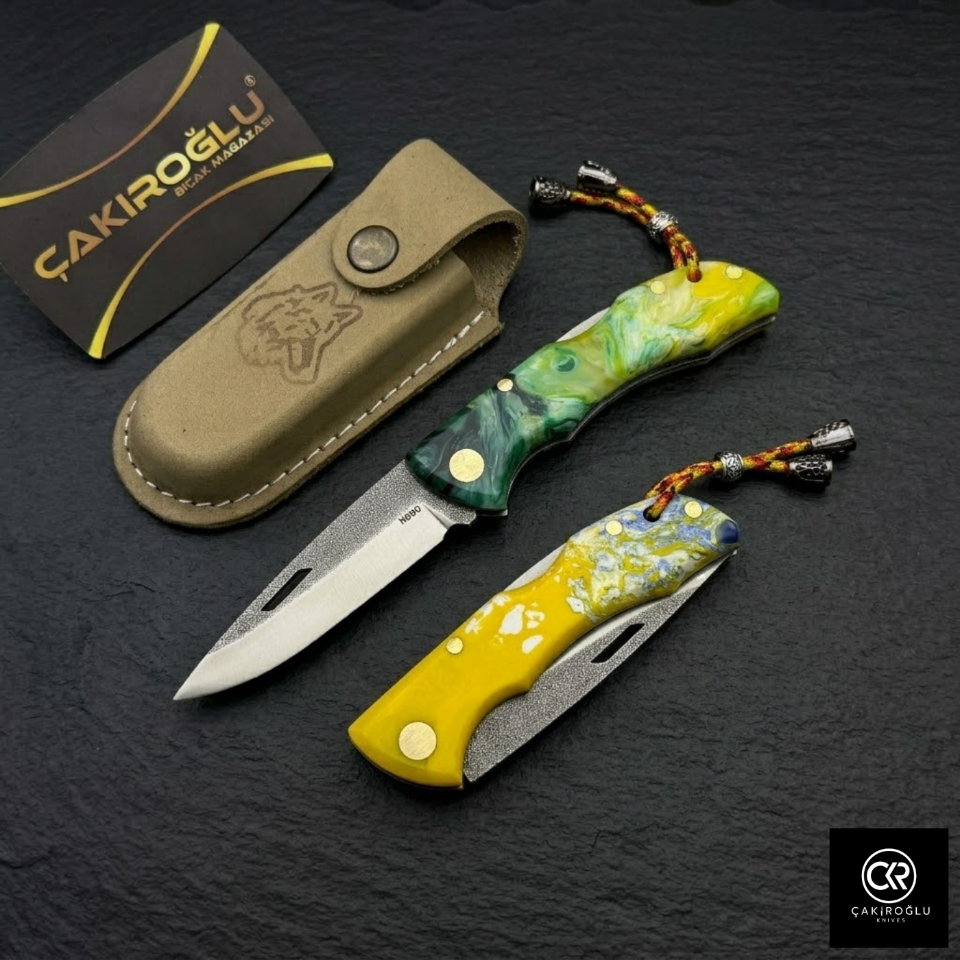 Showy Series Epoxy Version Handcrafted Custom Folding Knife - N690 Böhler Steel