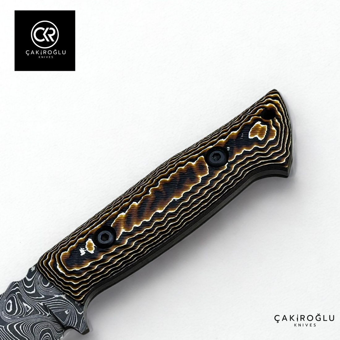 Handcrafted Damascus Steel Outdoor Hunting Knife - Verzalite Handle