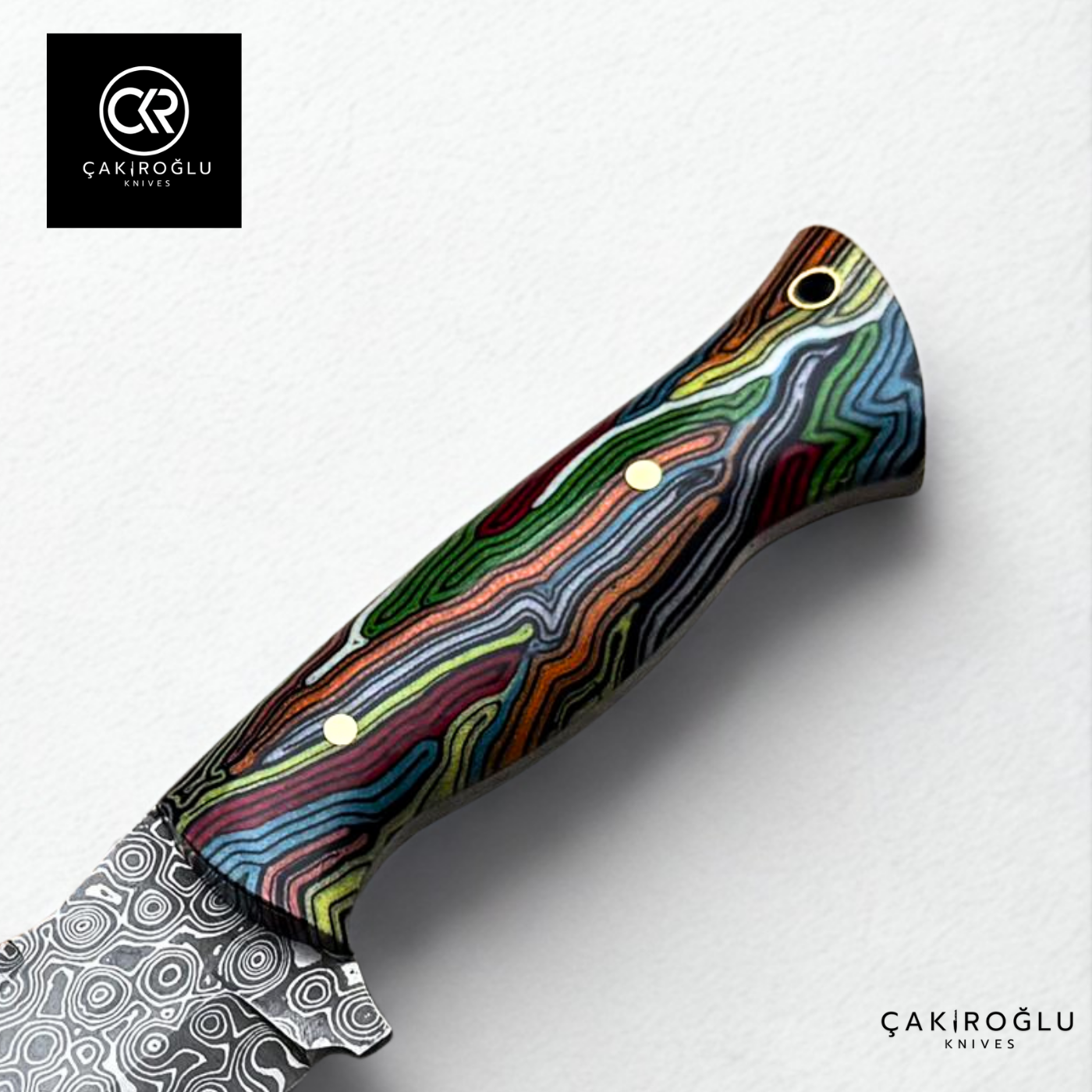 327 Mountaineer Spectrum - Limited Edition Handcrafted Custom-made Damascus Knife