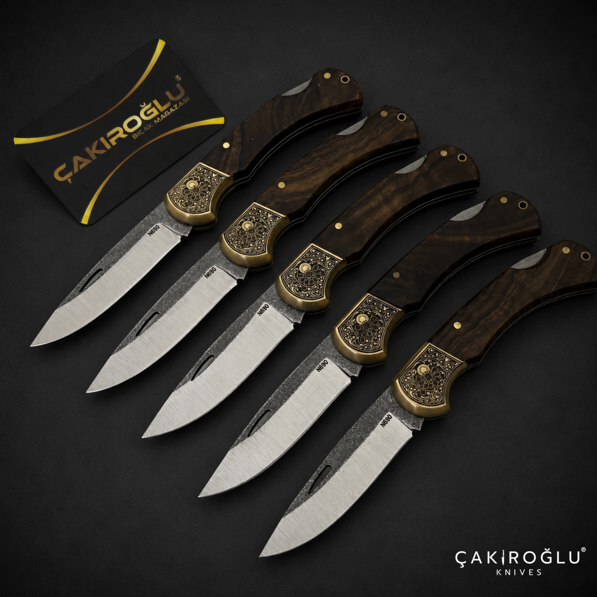 N690 Steel Custom Folding Pocket Knife - Handmade Edc with sheath