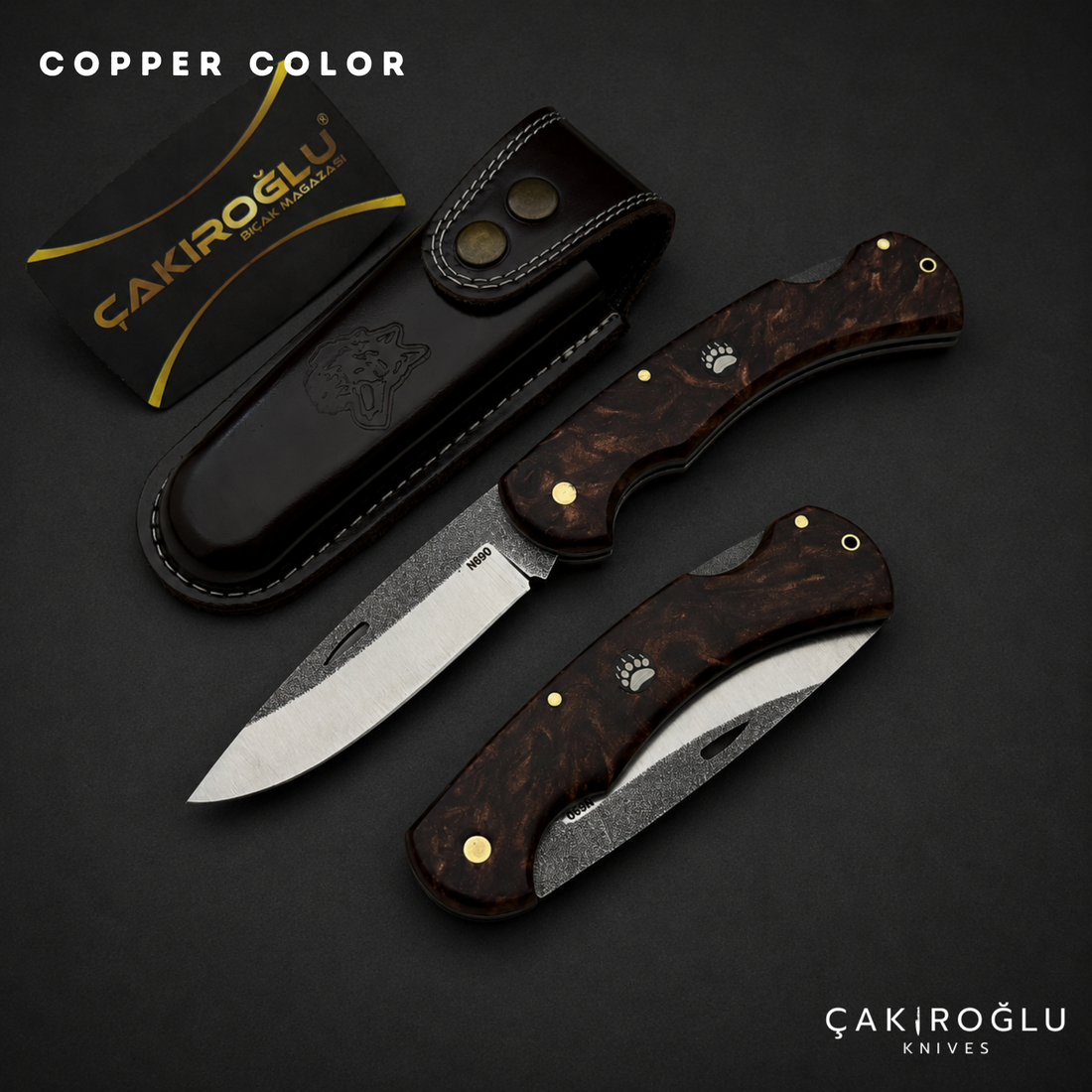 Folding Pocket Knife N690 Steel Handmade EDC Epoxy Handle