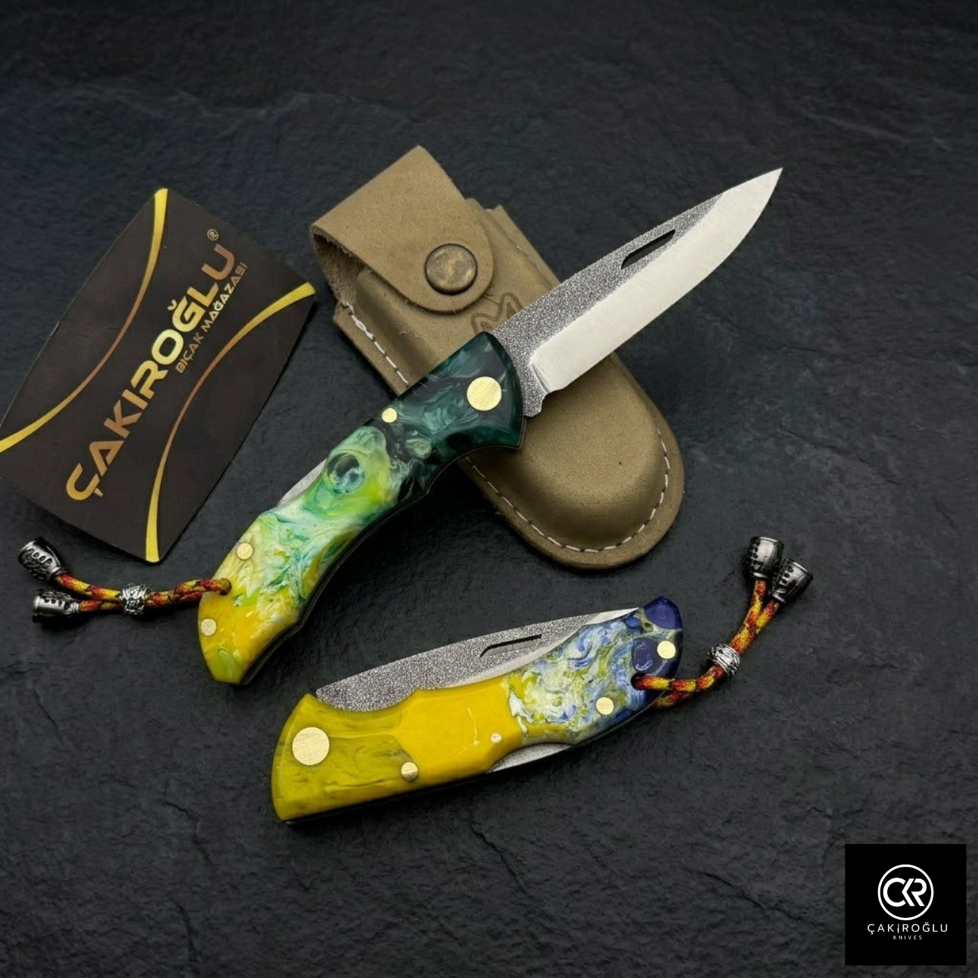 Showy Series Epoxy Version Handcrafted Custom Folding Knife - N690 Böhler Steel