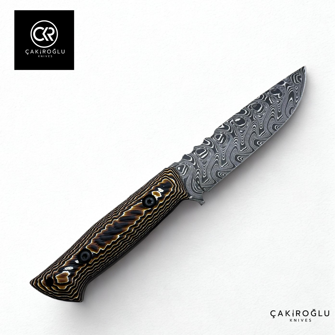 Handcrafted Damascus Steel Outdoor Hunting Knife - Verzalite Handle