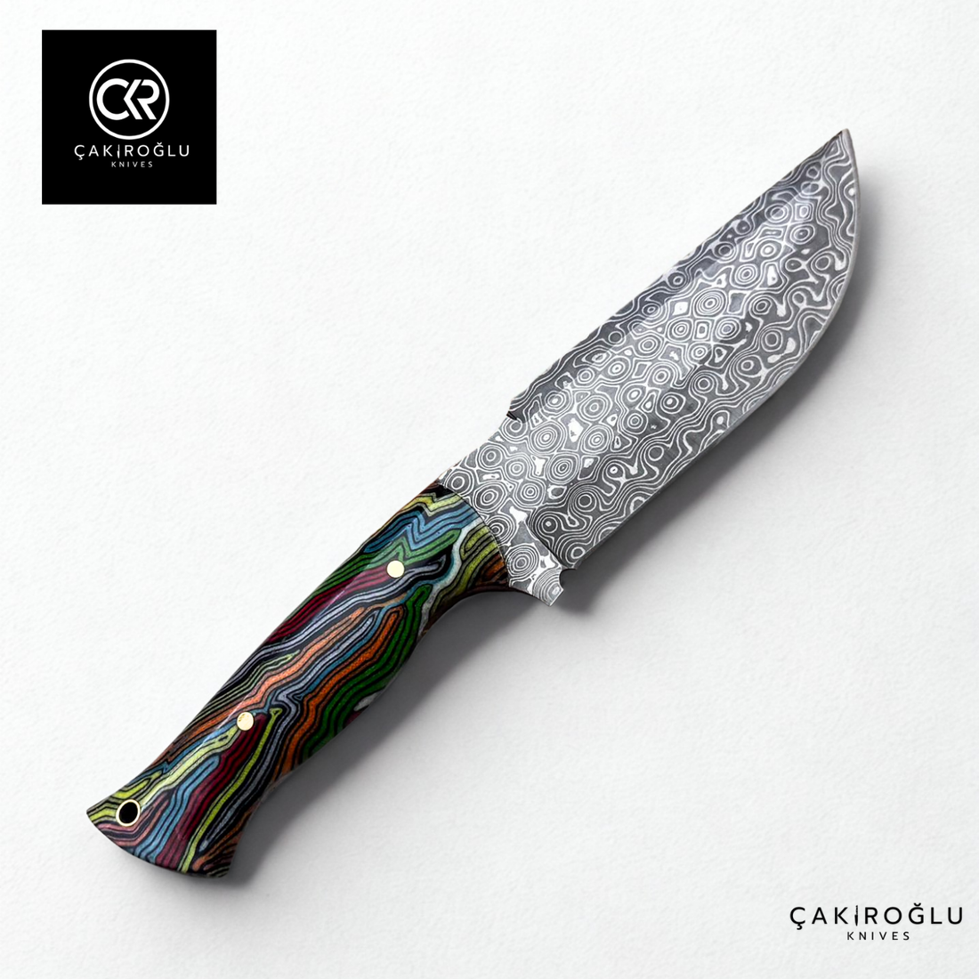 327 Mountaineer Spectrum - Limited Edition Handcrafted Custom-made Damascus Knife