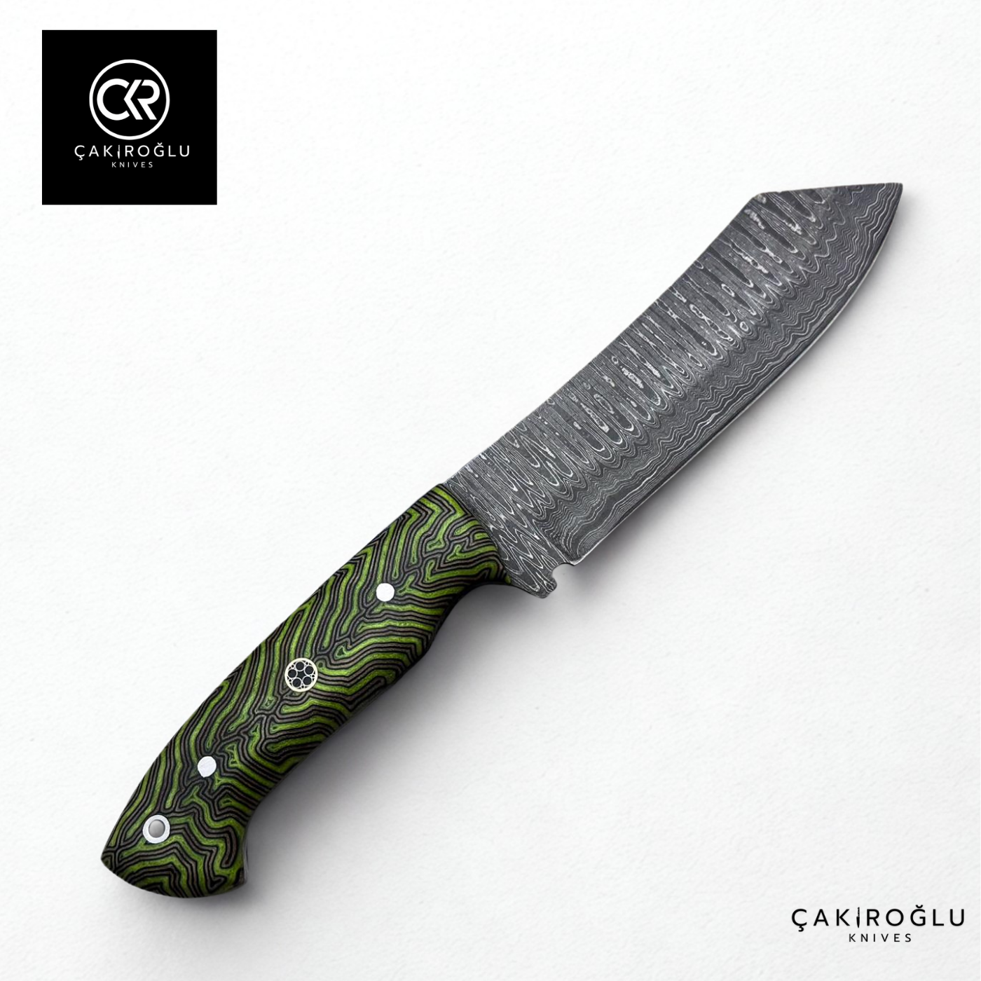 Handcrafted Custom-made Damascus Steel & G-carta Handle Hunting Knife
