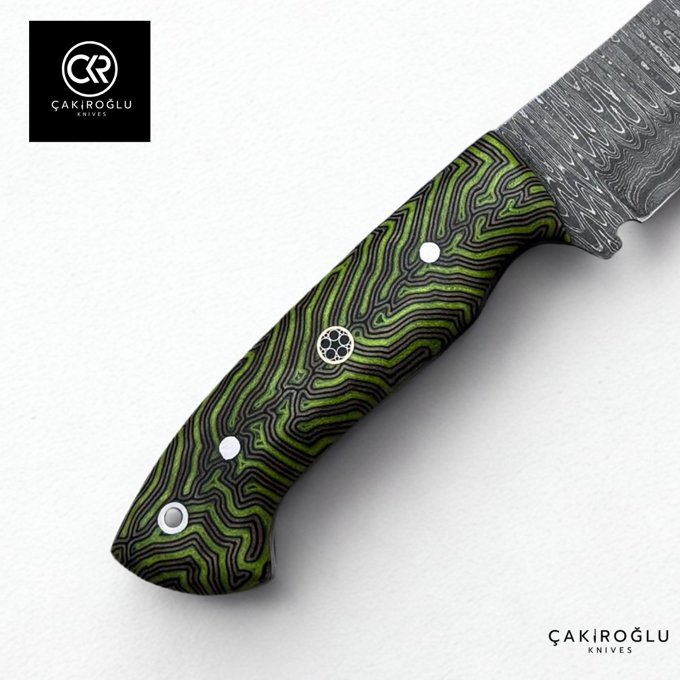 Handcrafted Custom-made Damascus Steel & G-carta Handle Hunting Knife