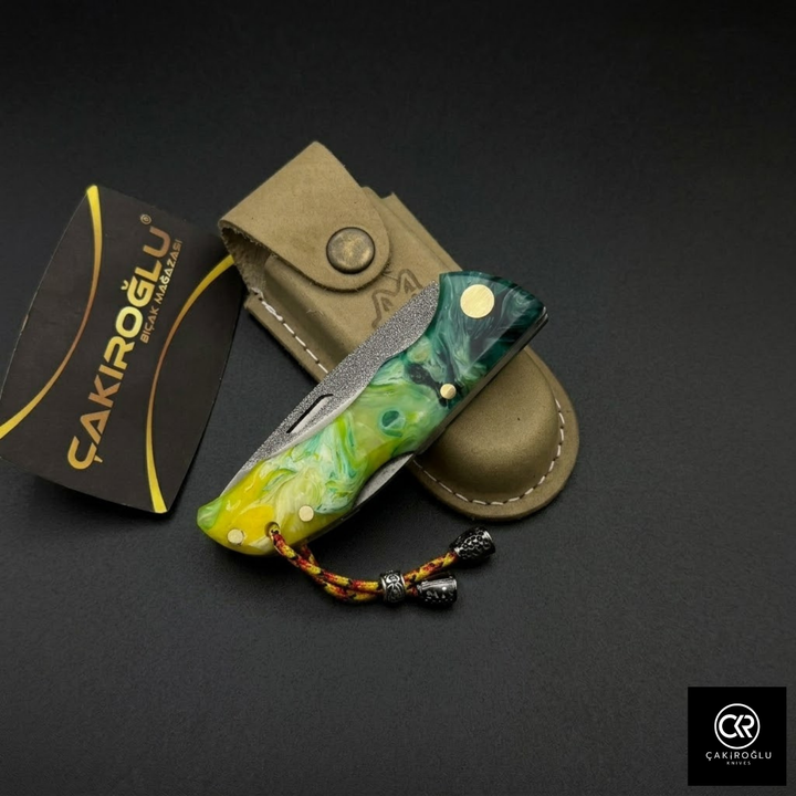 Showy Series Epoxy Version Handcrafted Custom Folding Knife - N690 Böhler Steel