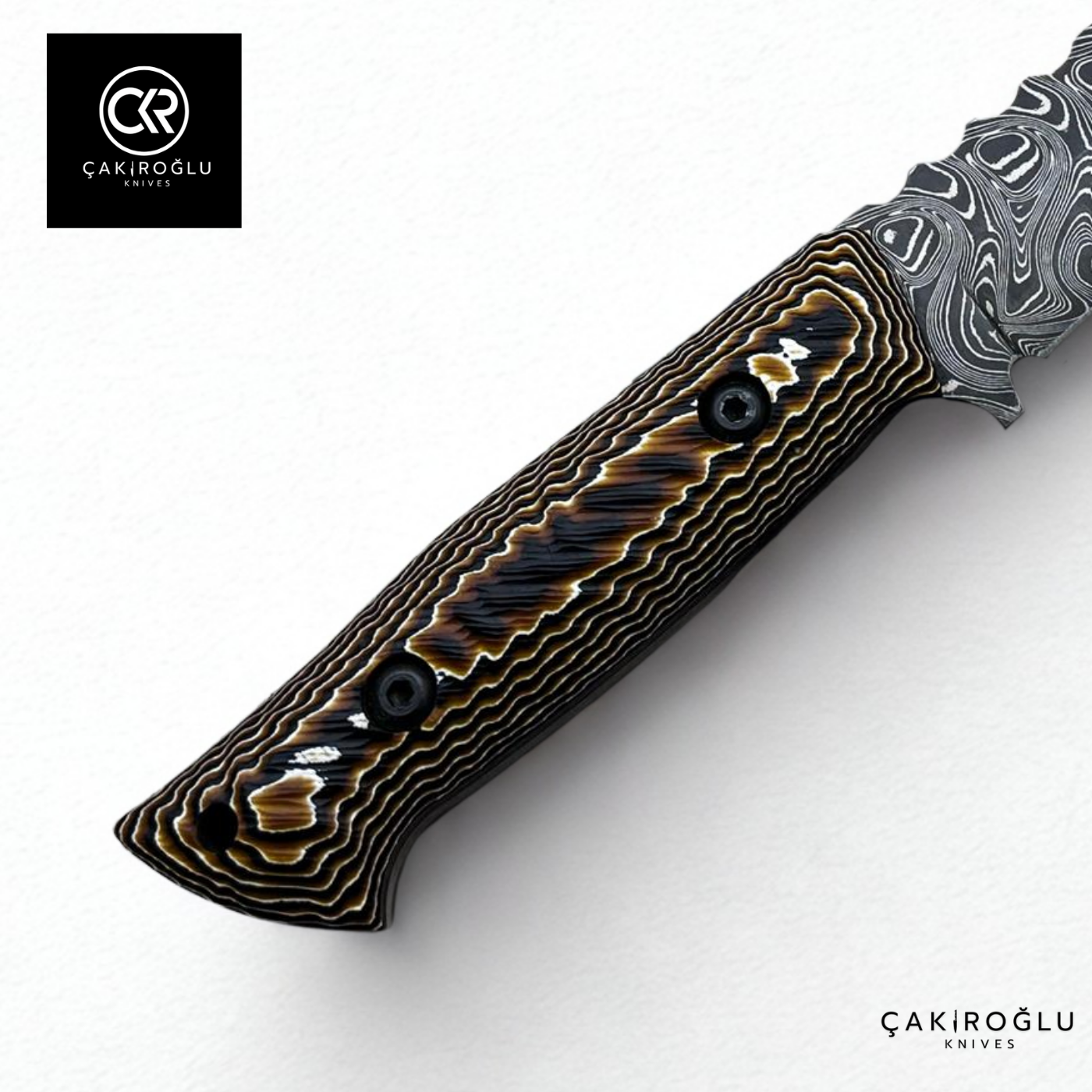 Handcrafted Damascus Steel Outdoor Hunting Knife - Verzalite Handle