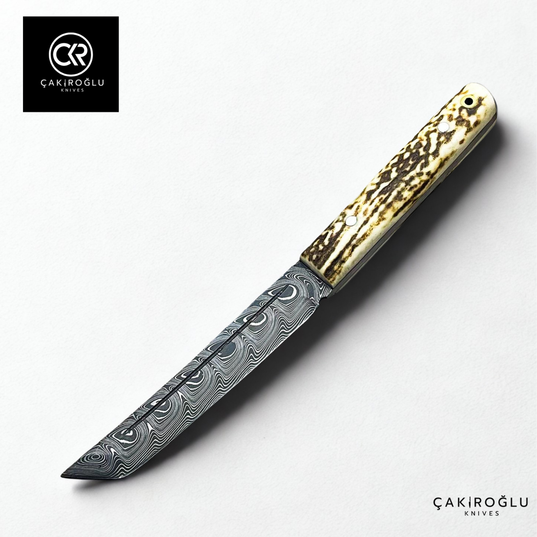 Tanto Kaminari - Handcrafted Custom-made Damascus Steel Tanto Model Hunting Knife