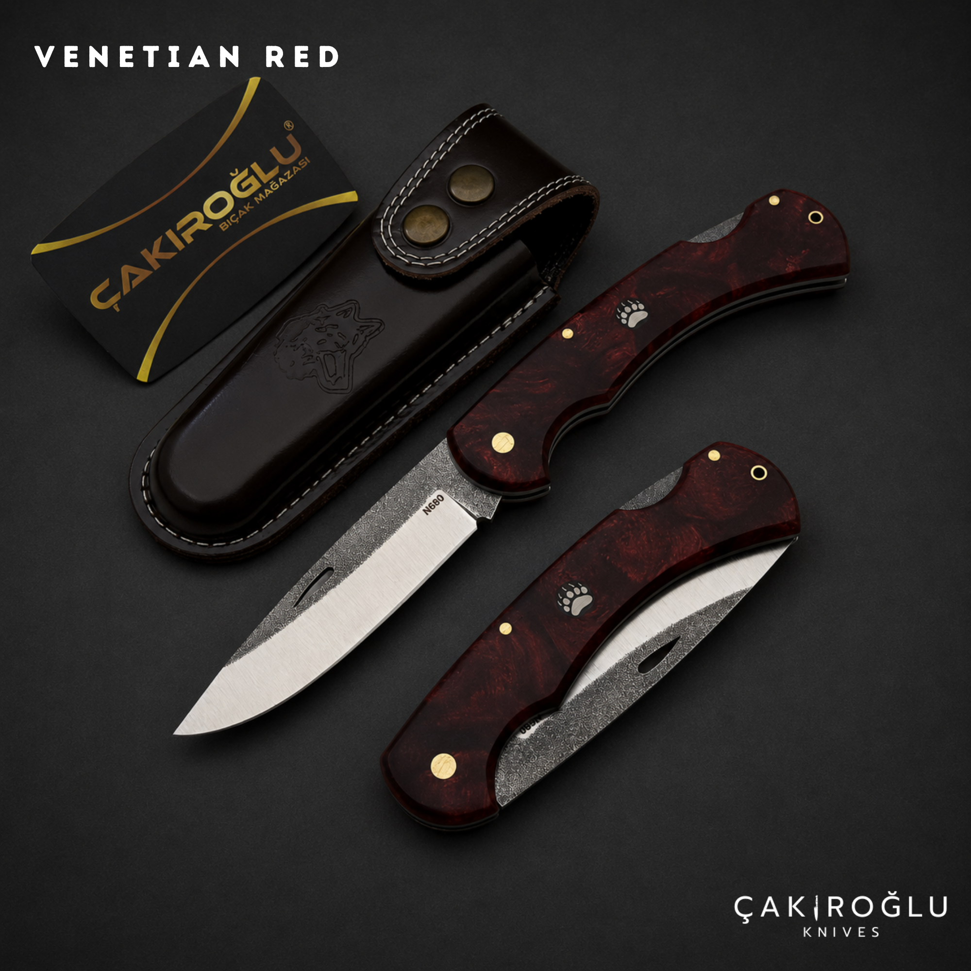 Folding Pocket Knife N690 Steel Handmade EDC Epoxy Handle