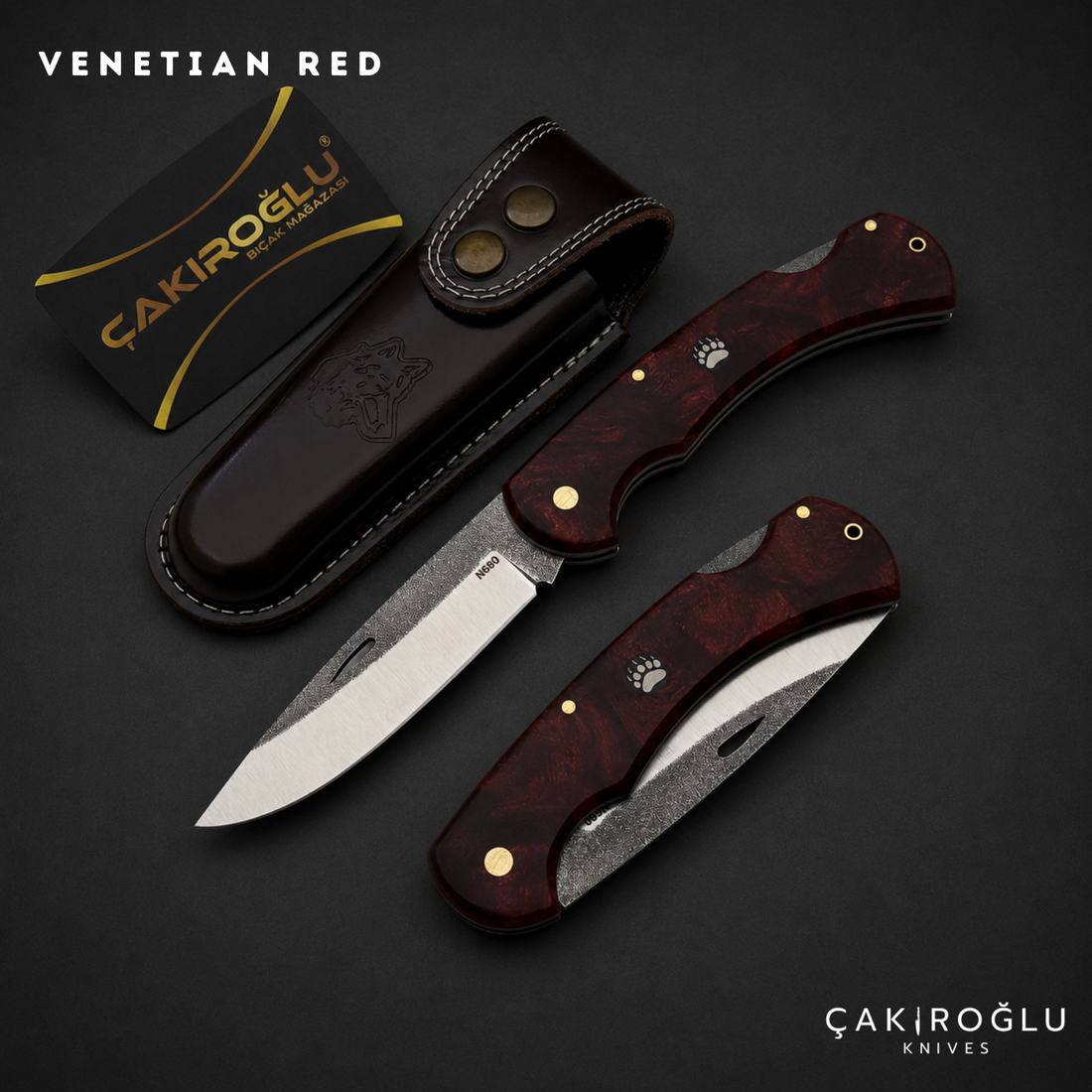Folding Pocket Knife N690 Steel Handmade EDC Epoxy Handle