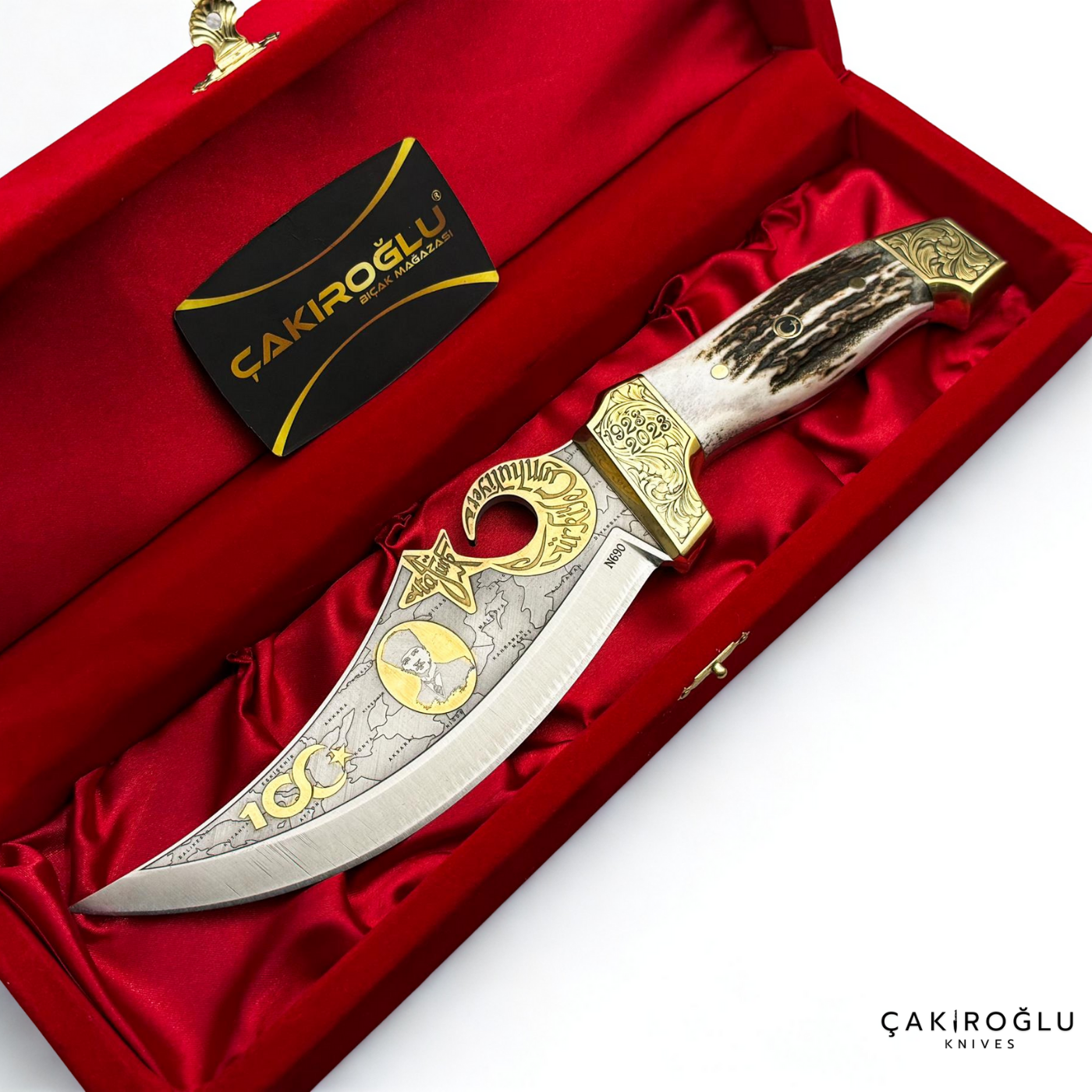 100th Anniversary Limited Edition Collectible Knife - Gold Engravings & Special Velvet Box