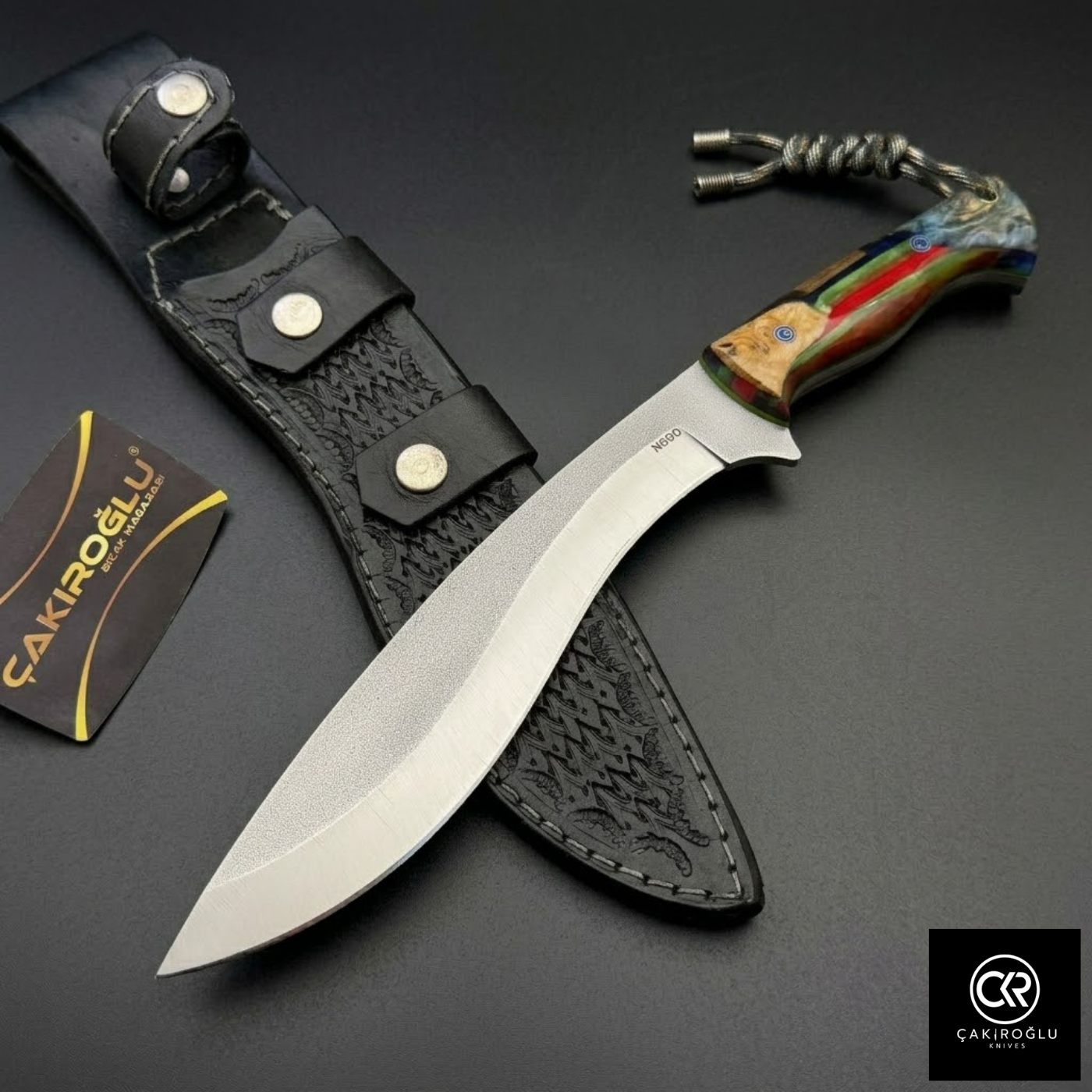 Çakıroğlu Handmade Custom-made Böhler N690 Steel & Stabilized Hybrid Handle Kukri