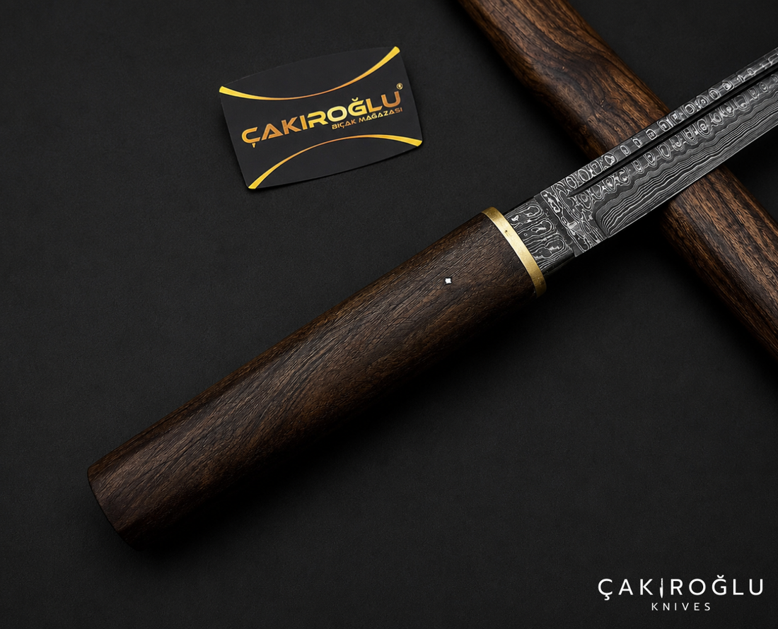 Handmade Damascus Steel Katana: Real Samurai Sword, Wakizashi Sword