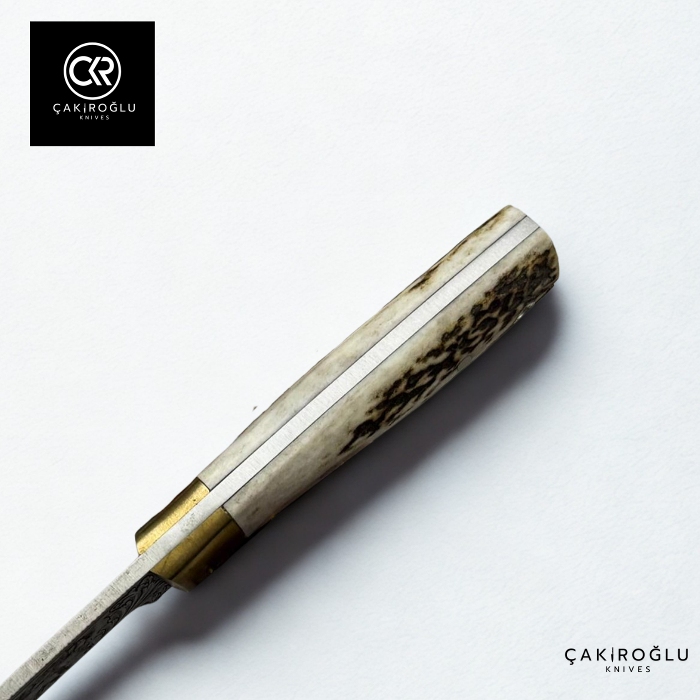 Handcrafted Custom Engraved Hunting Knife & Special Deer Antler Magnesium Bar