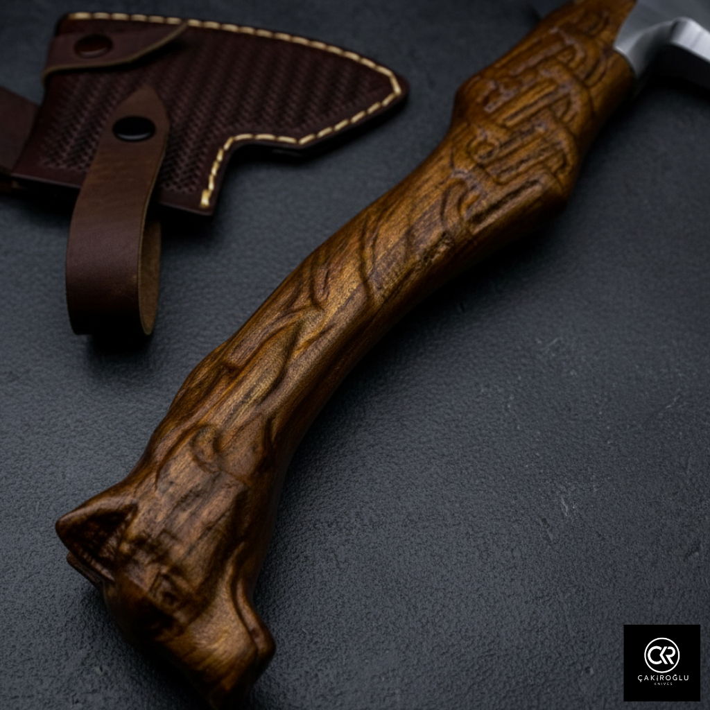 Specially Handworked Wolf Head Design Handmade Camping Axe