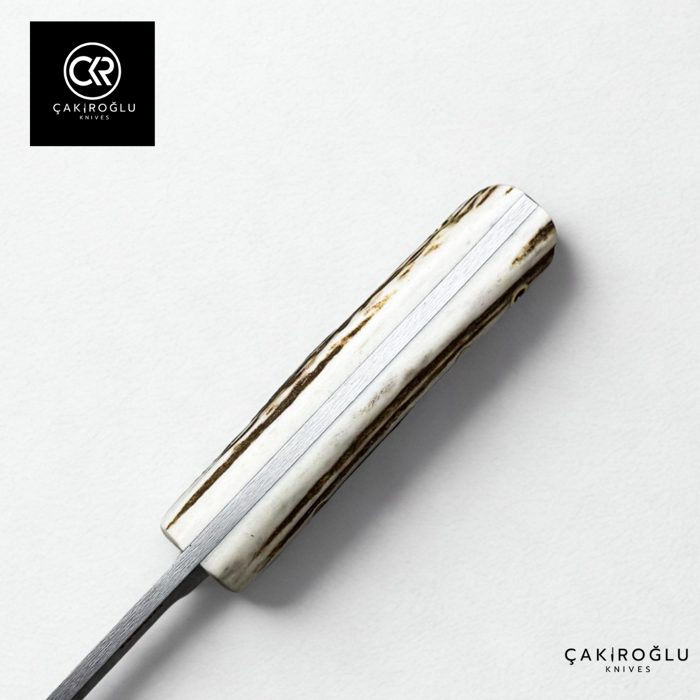 Handcrafted Custom Tanto Model Hunting Knife - N690 Böhler Steel & Deer Antler Handle