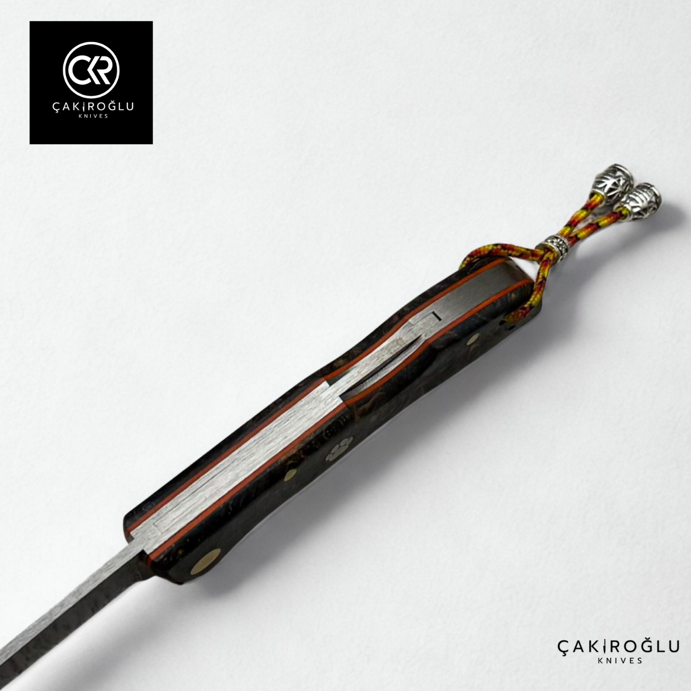 Showy Series Handcrafted Folding Knife - Damascus Steel & Stabilized Wood Handle