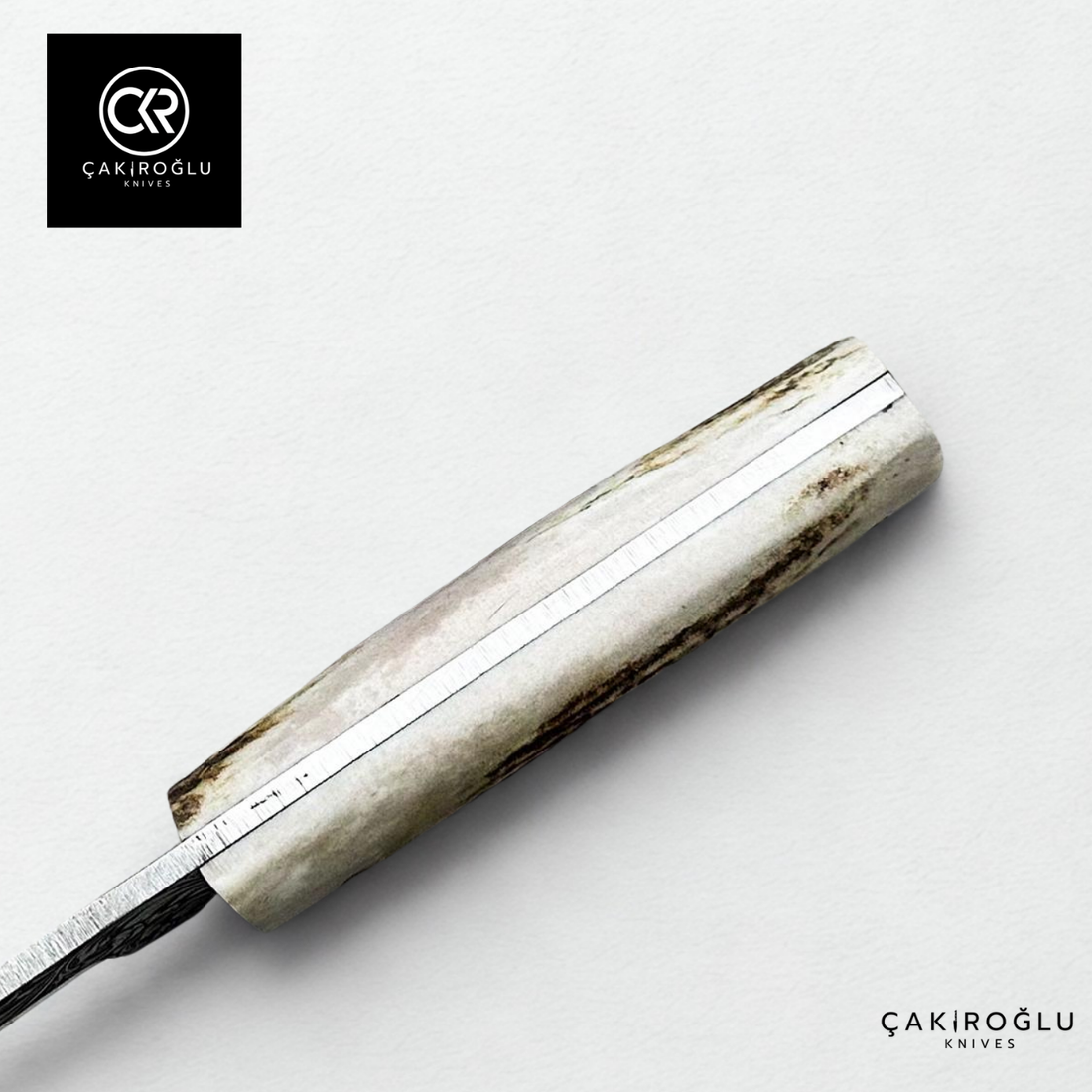 Handcrafted Custom Engraved Hunting Knife & Genuine Deer Antler Handle