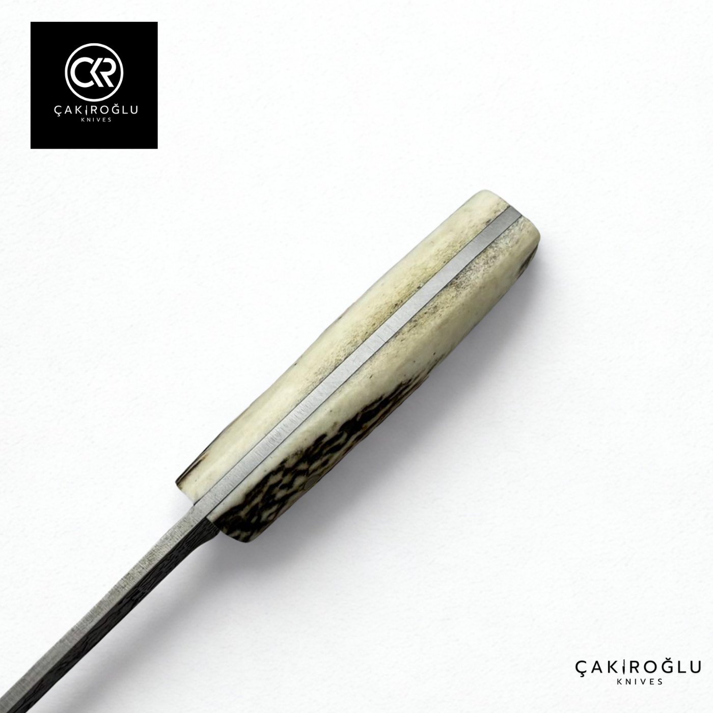 Handcrafted Custom Engraved Hunting Knife & Special Deer Antler and Magnesium Bar