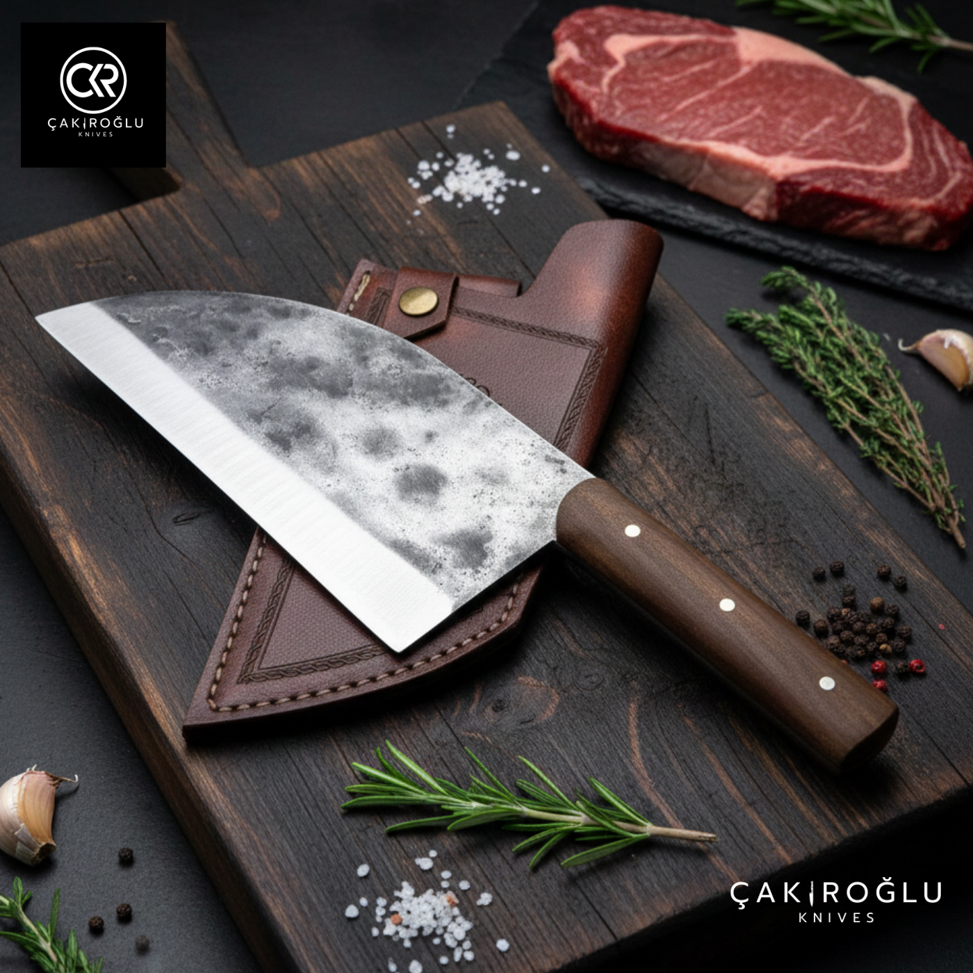 Almazan 110 Handmade Camping Chef Knife - Forged Scissors Steel