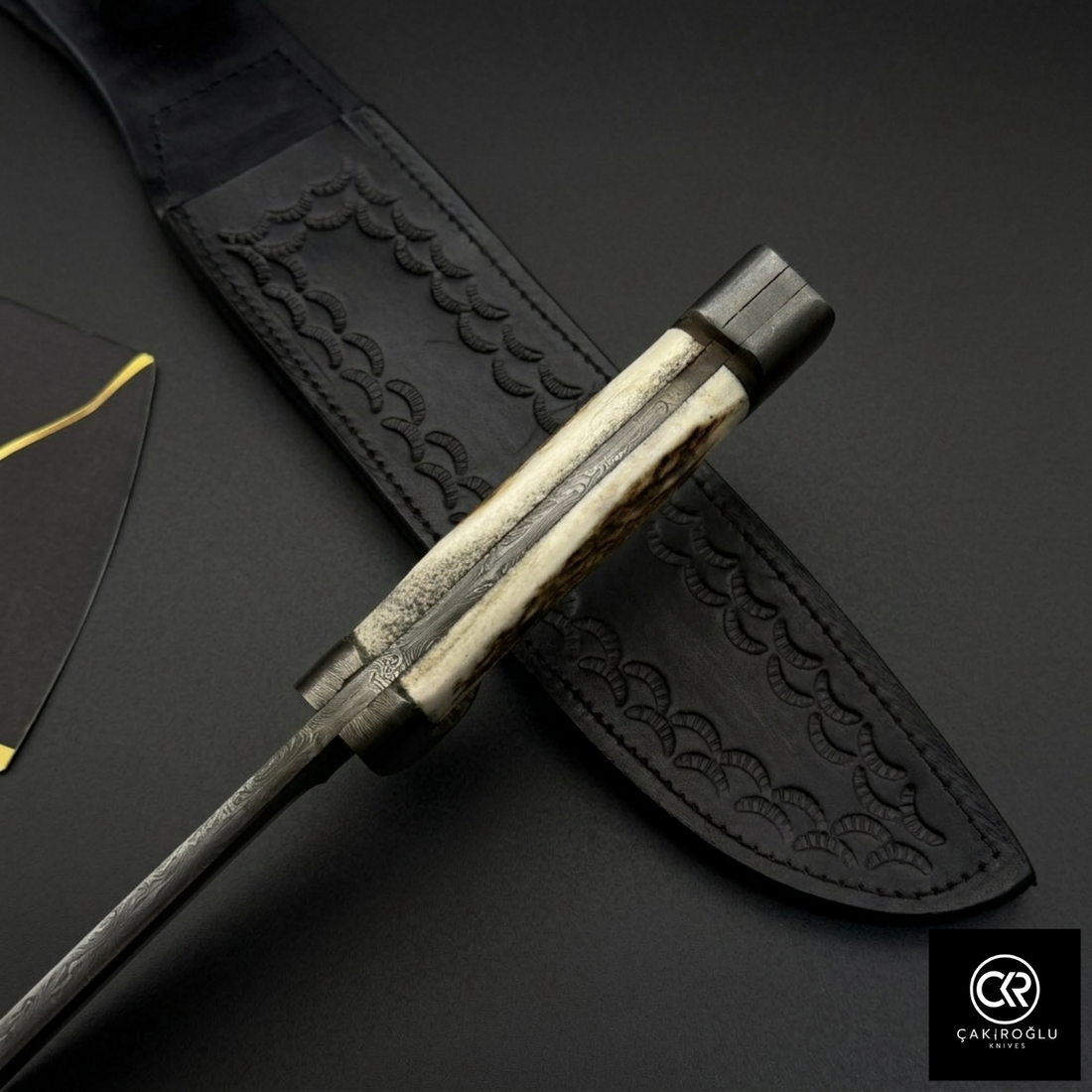 Çakıroğlu Handmade Custom-made Damascus Steel & Deer Antler Handle Machete
