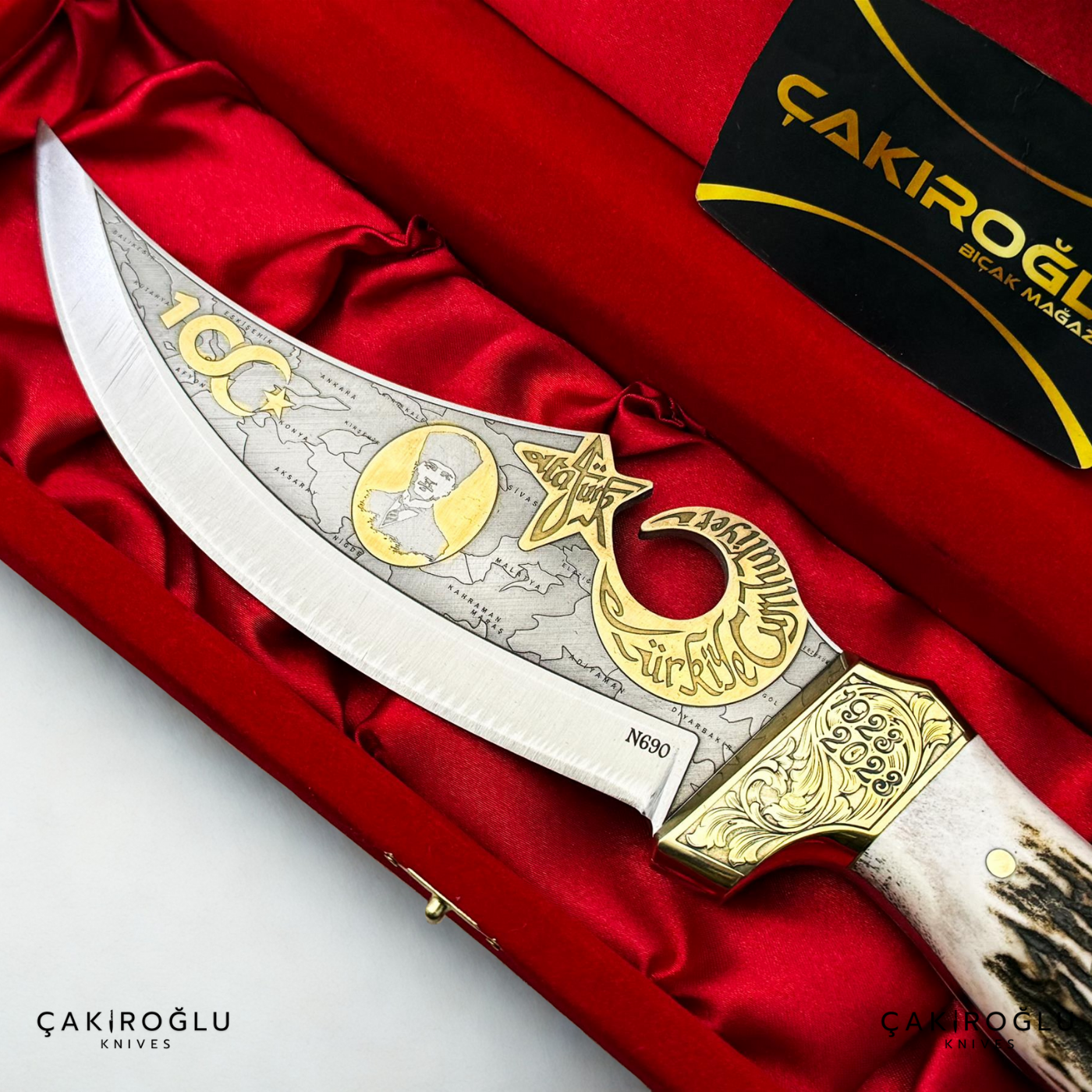 100th Anniversary Limited Edition Collectible Knife - Gold Engravings & Special Velvet Box