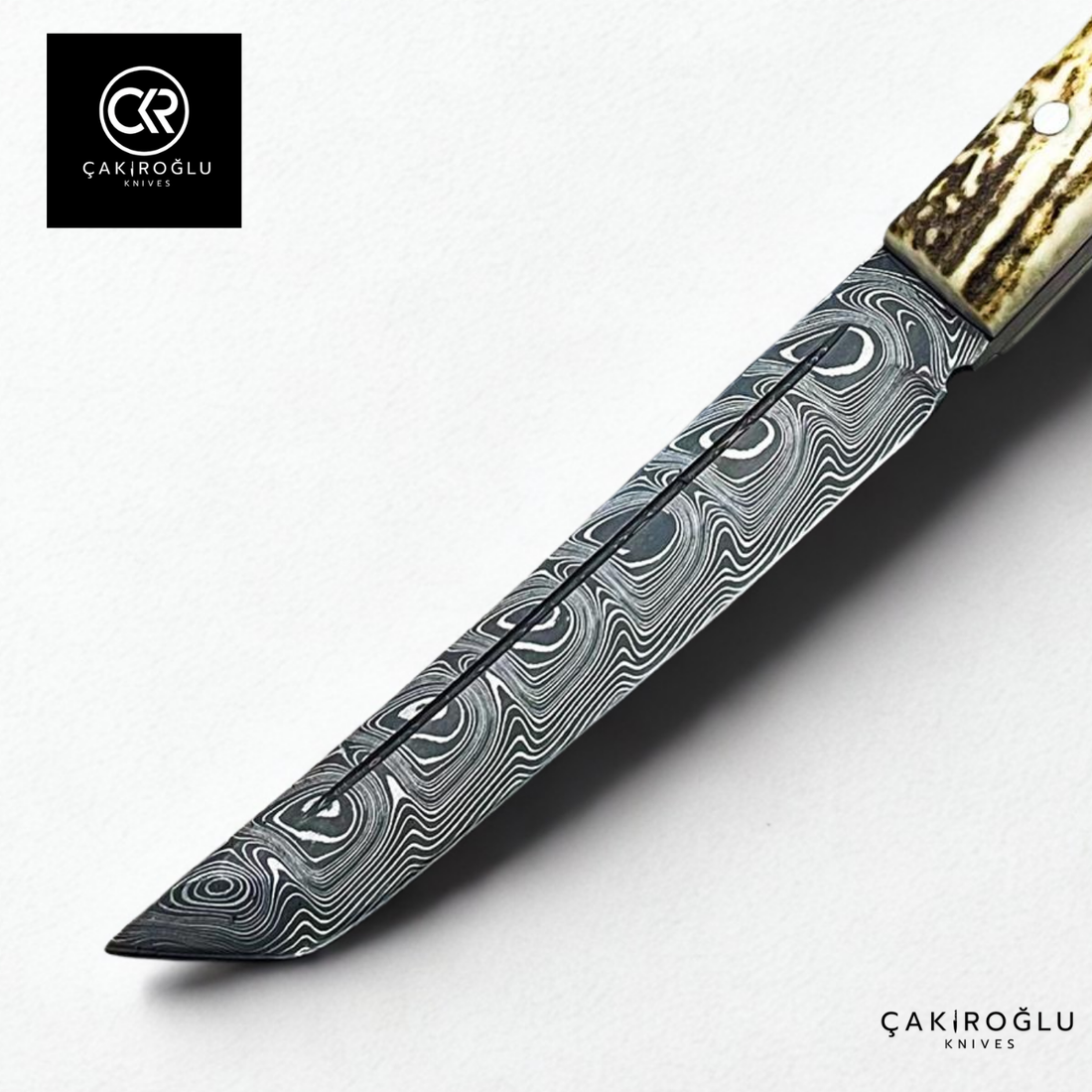 Tanto Kaminari - Handcrafted Custom-made Damascus Steel Tanto Model Hunting Knife