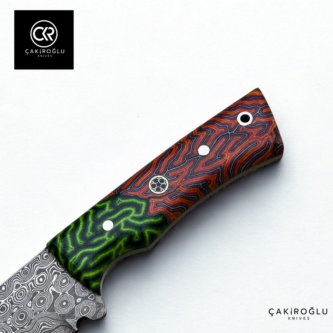 Handcrafted Custom-made Damascus Steel & G-carta Handle Tanto Model Hunting Knife