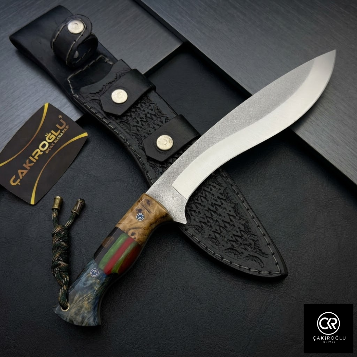 Çakıroğlu Handmade Custom-made Böhler N690 Steel & Stabilized Hybrid Handle Kukri