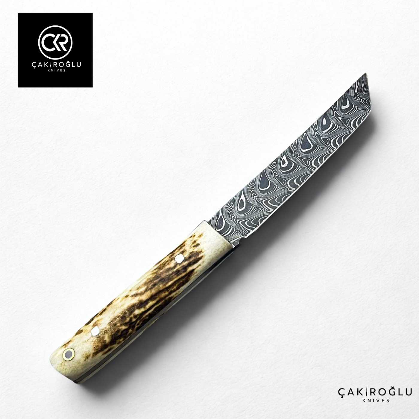 Tanto Kaminari - Handcrafted Custom-made Damascus Steel Tanto Model Hunting Knife