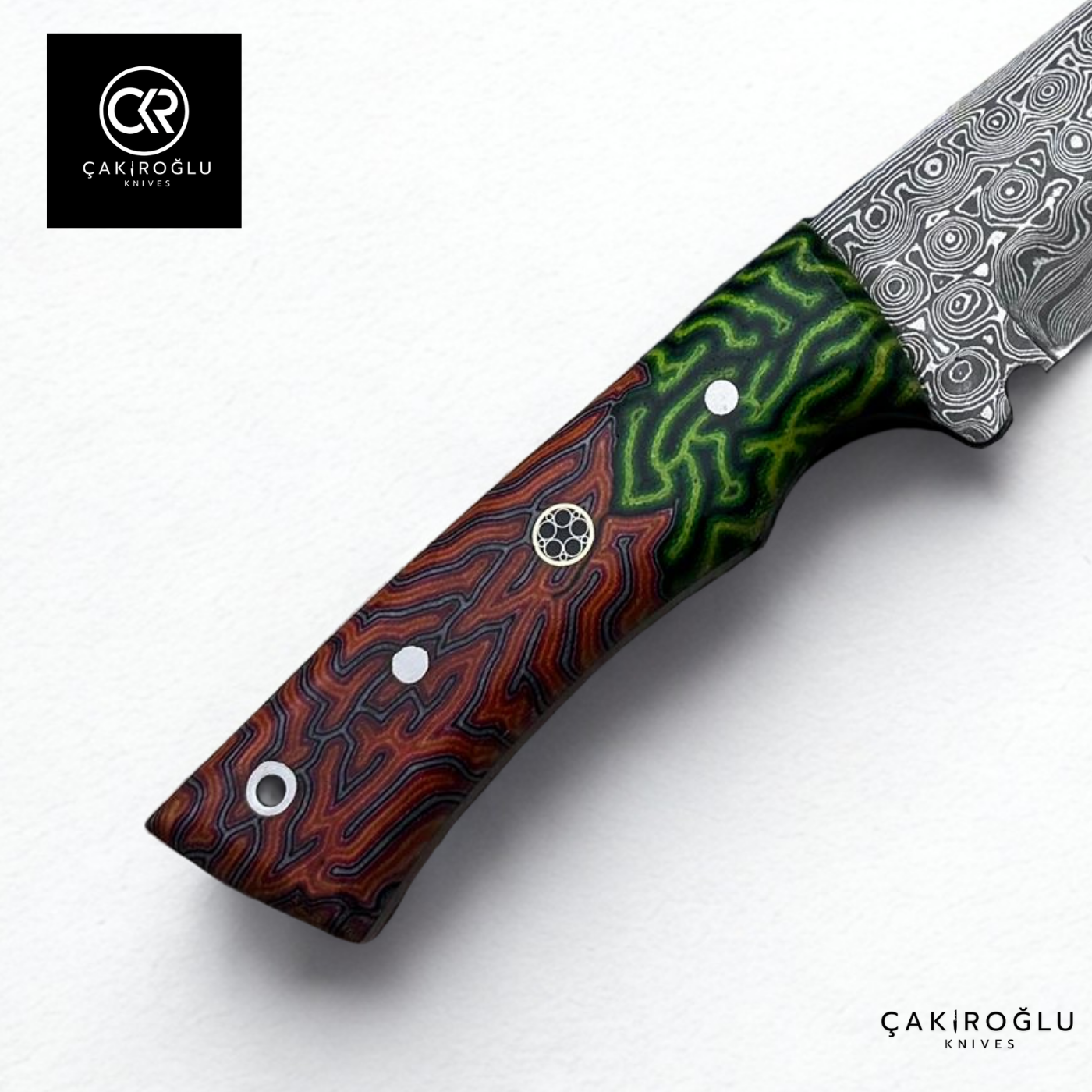 Handcrafted Custom-made Damascus Steel & G-carta Handle Tanto Model Hunting Knife