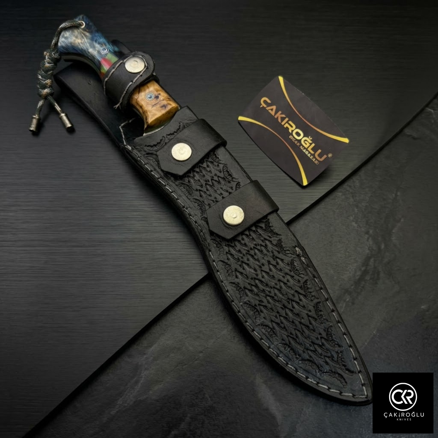 Çakıroğlu Handmade Custom-made Böhler N690 Steel & Stabilized Hybrid Handle Kukri