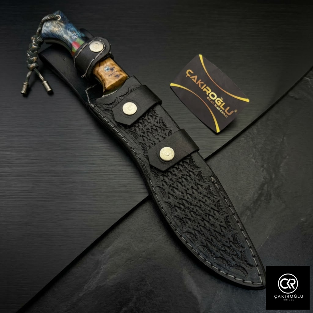 Çakıroğlu Handmade Custom-made Böhler N690 Steel & Stabilized Hybrid Handle Kukri