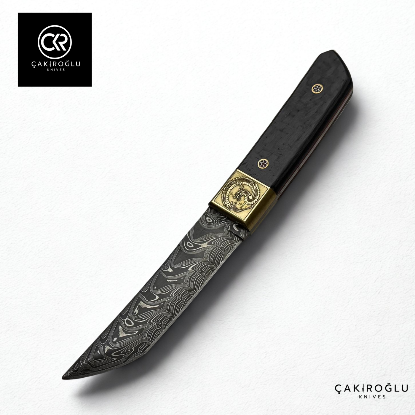 Tanto Dragon - Handcrafted Damascus Steel Hunting Knife