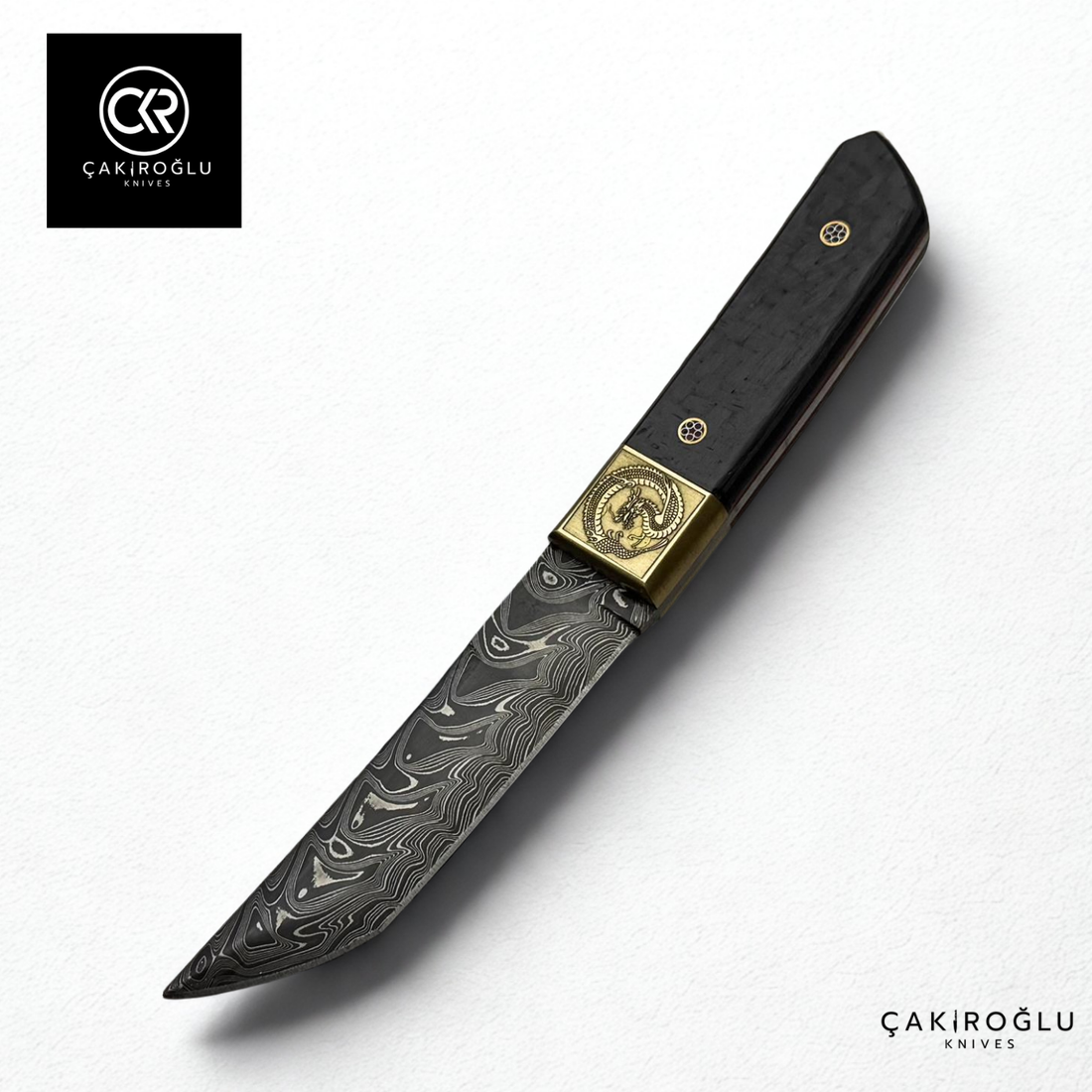 Tanto Dragon - Handcrafted Damascus Steel Hunting Knife